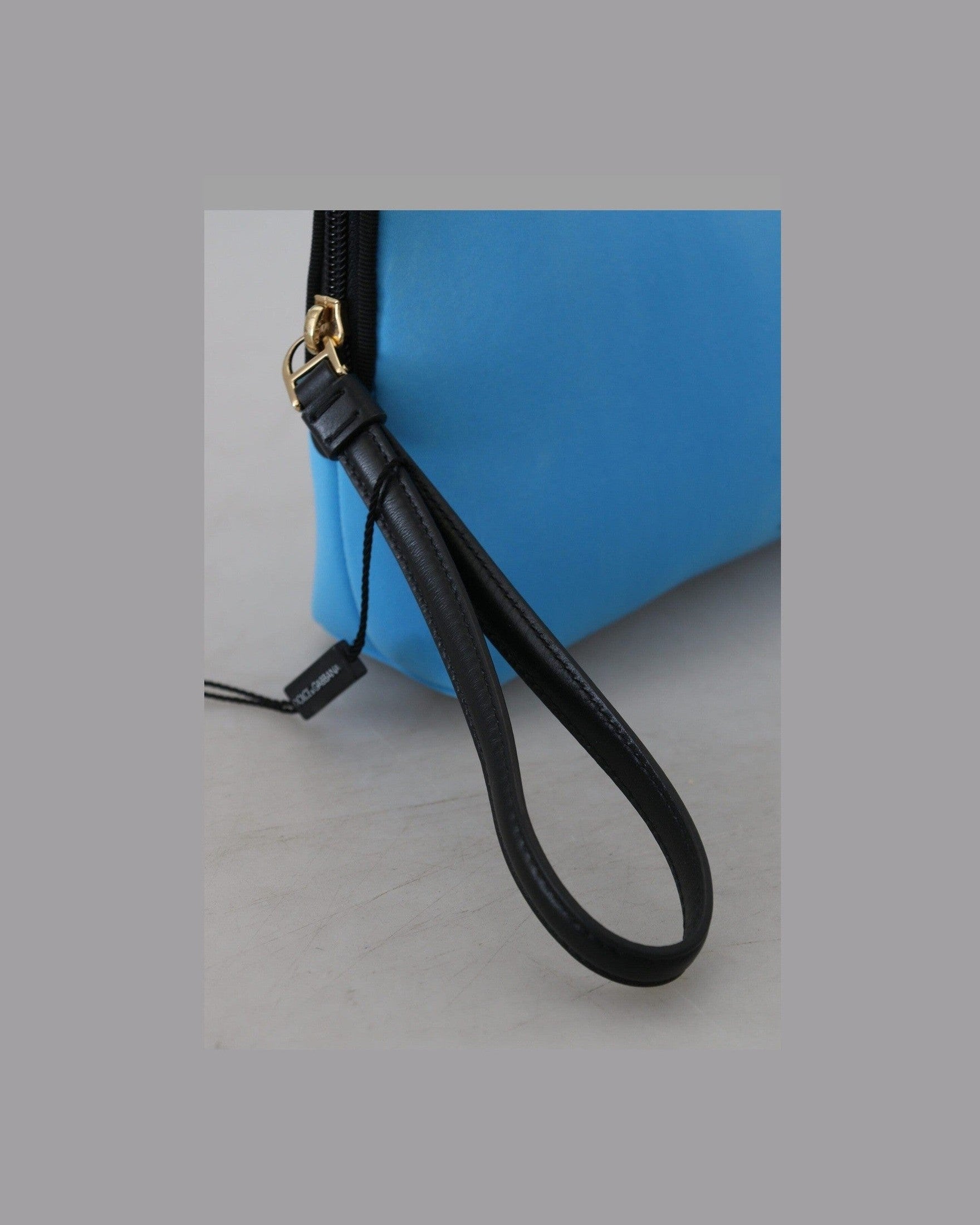 Dolce & Gabbana Blue Elegant Polyamide Pouch Bag Clutch Bags