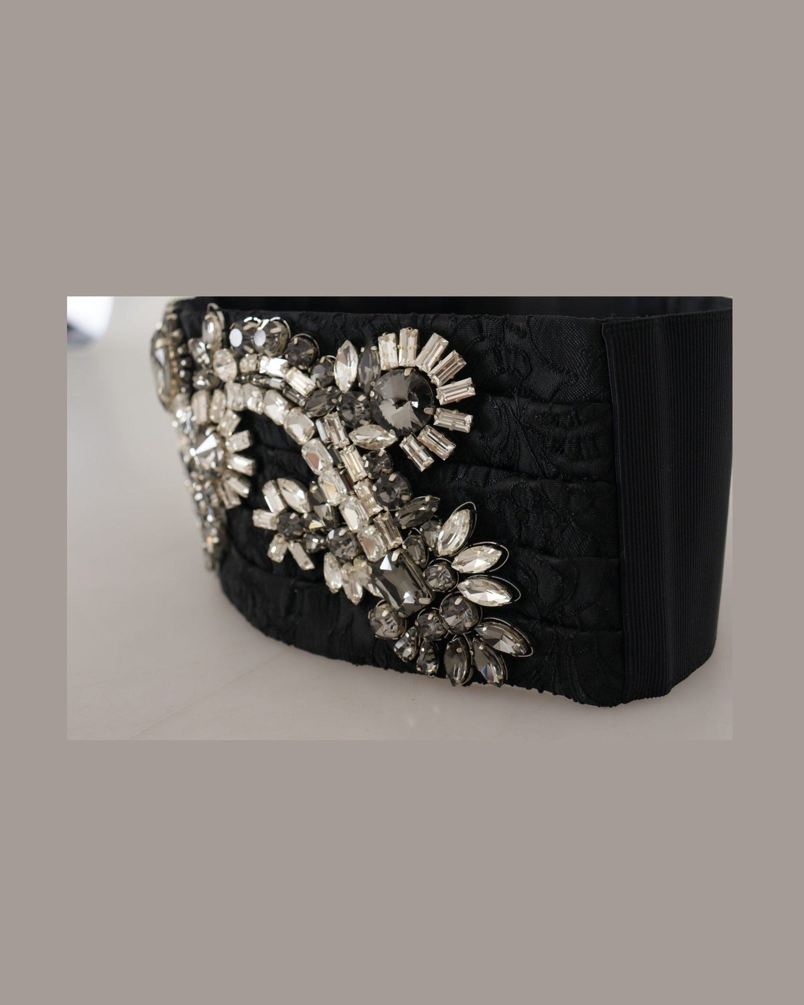 Dolce & Gabbana Elegant Rhinestone-Embellished Silk Belt Glam Steals