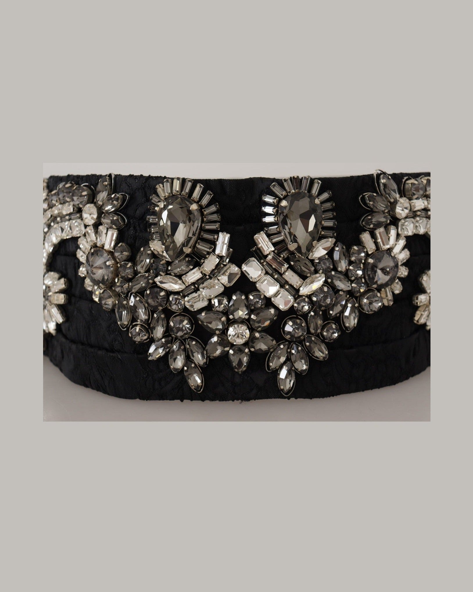 Dolce & Gabbana Elegant Rhinestone-Embellished Silk Belt Glam Steals