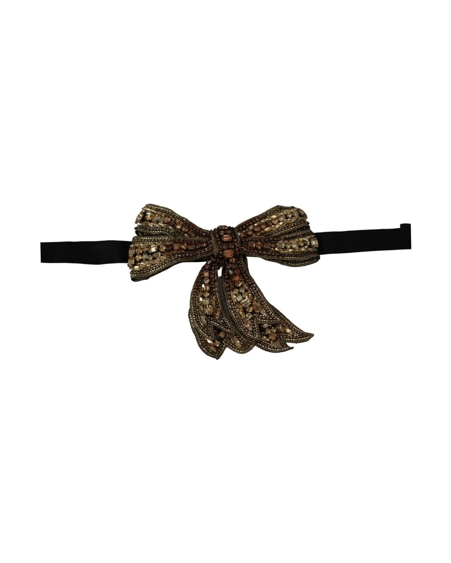 Dolce & Gabbana Elegant Silk Rhinestone Bow Tie Neckties