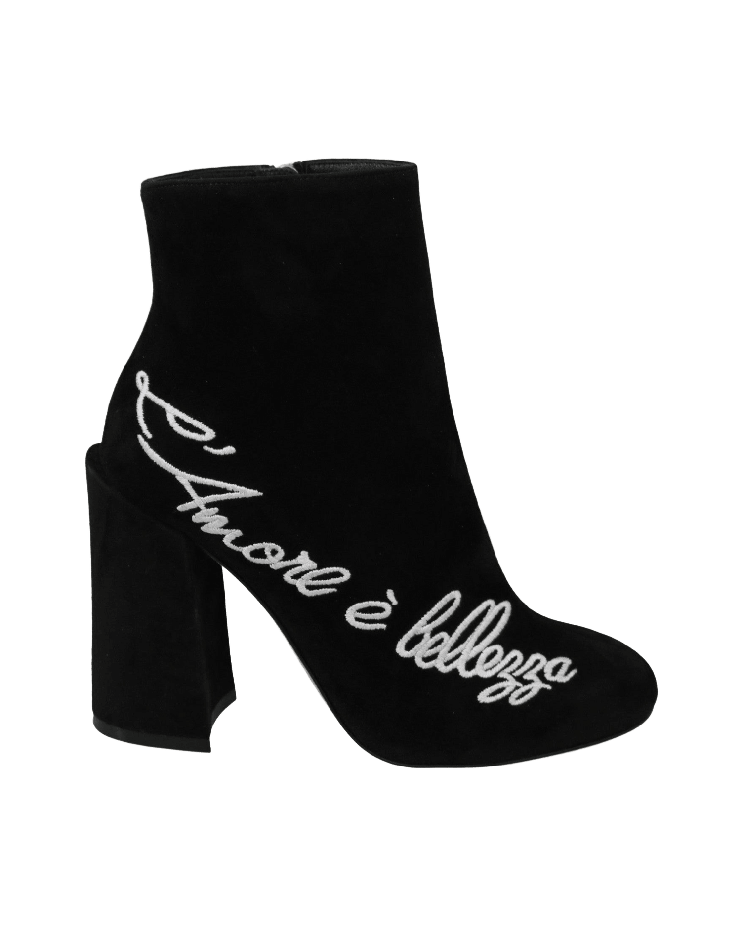 Dolce & Gabbana Embroidered Ankle Boots In Lambskin Suede Glam Steals