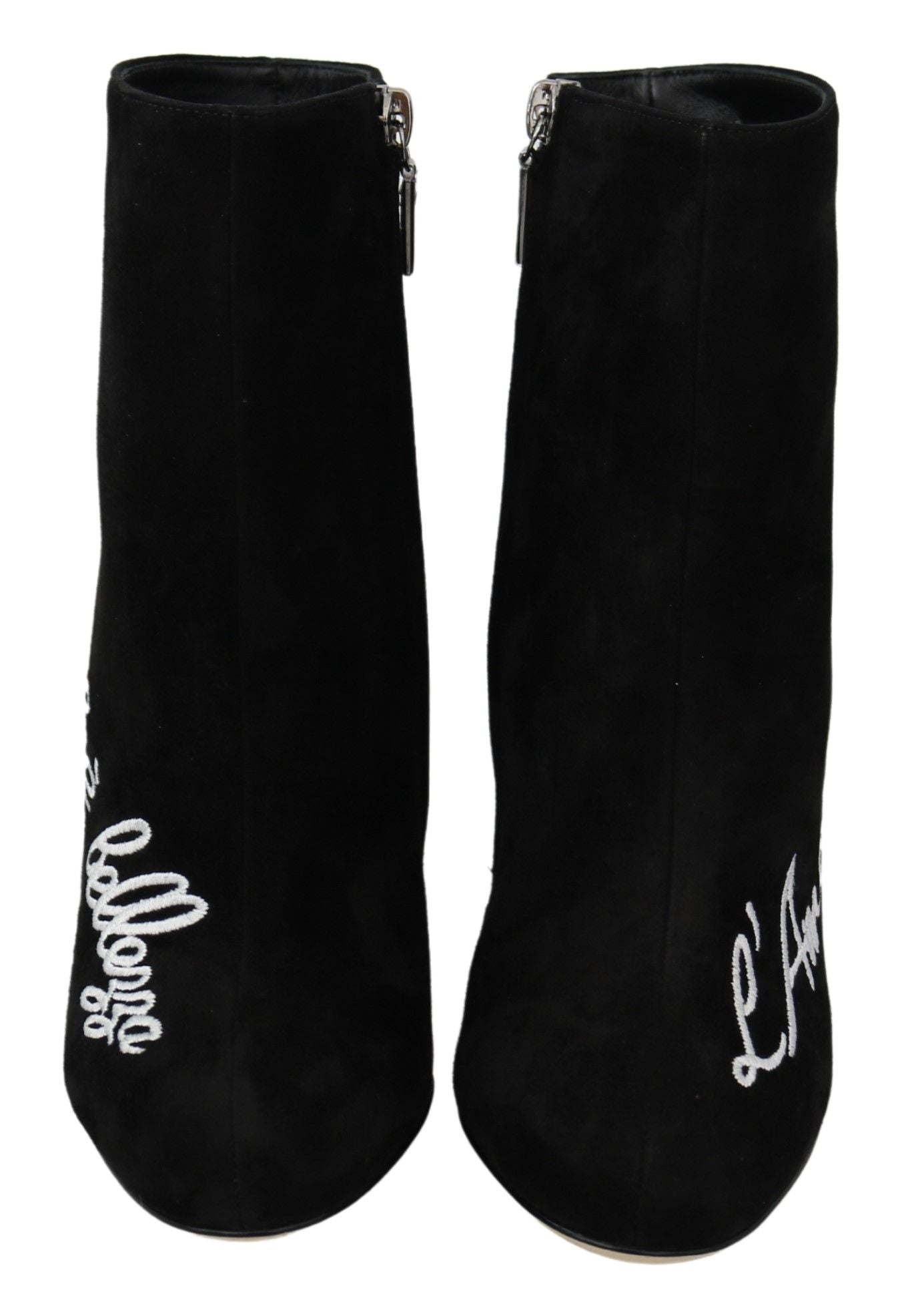 Dolce & Gabbana Embroidered Ankle Boots In Lambskin Suede Glam Steals