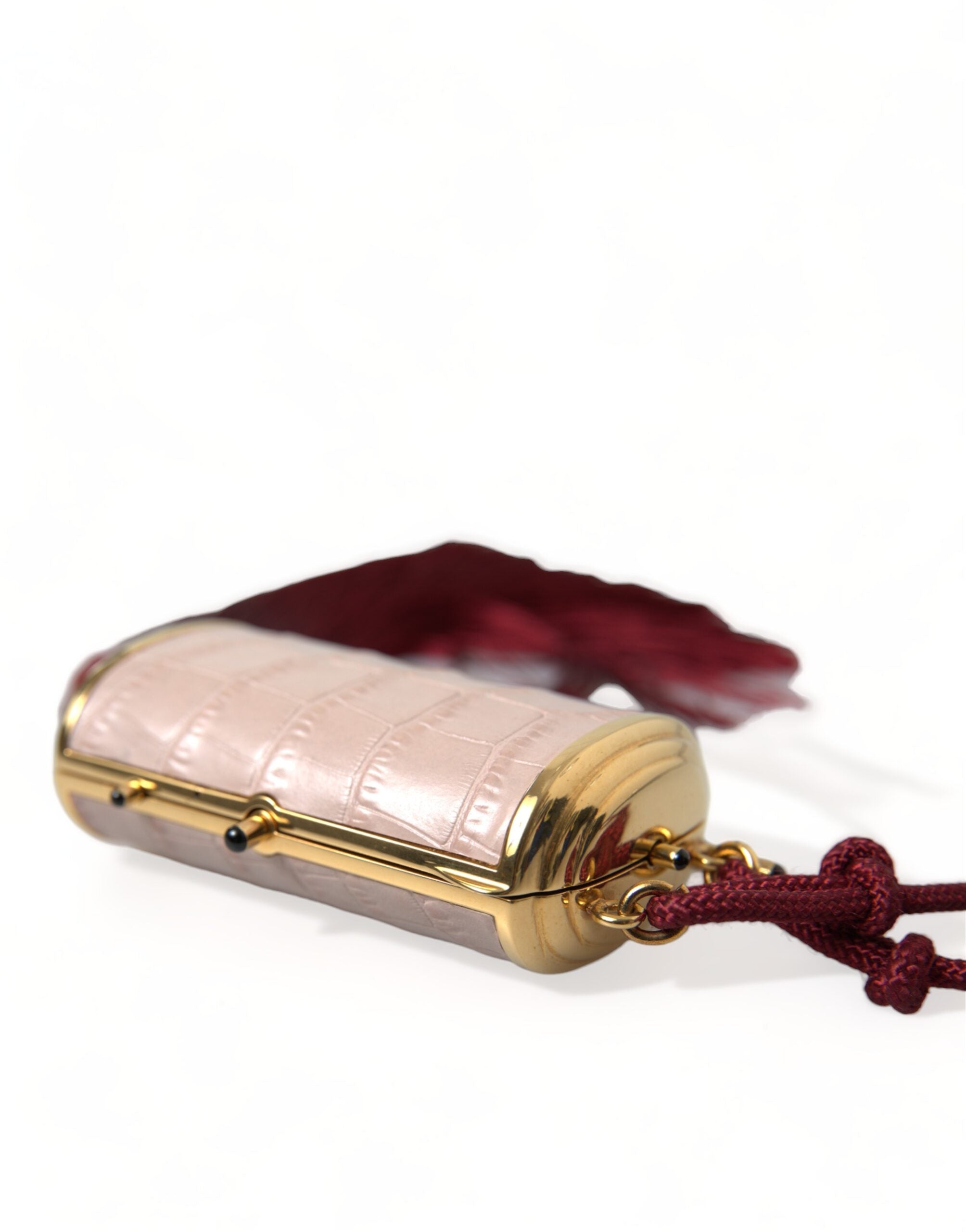 Dolce & Gabbana Exotic Leather Mini Mirror Bag With Pink Tassel Glam Steals