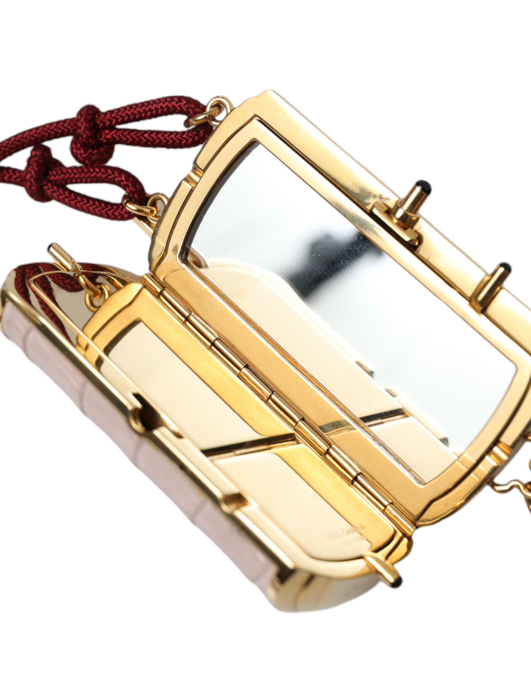 Dolce & Gabbana Exotic Leather Mini Mirror Bag With Pink Tassel Glam Steals
