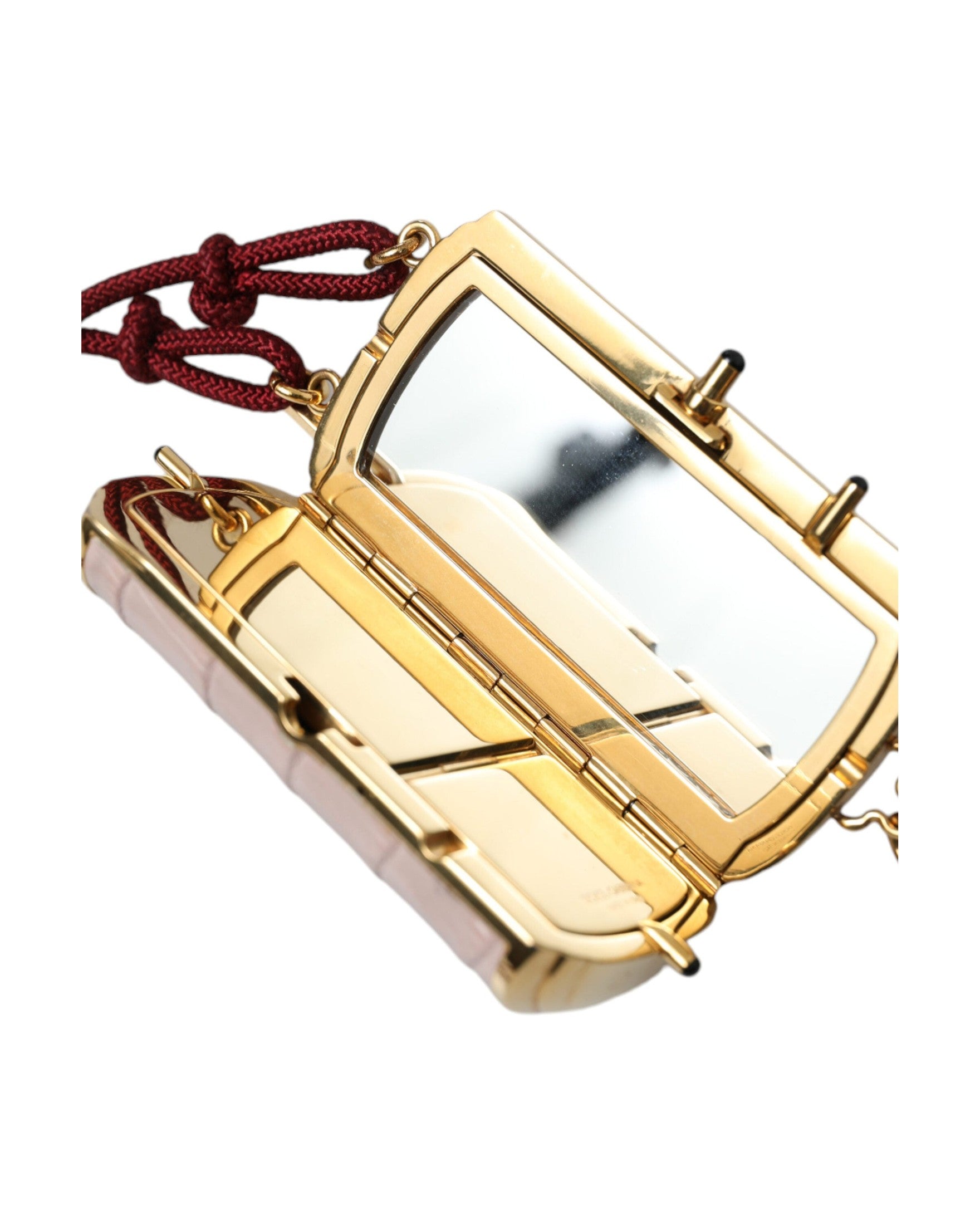 Dolce & Gabbana Exotic Leather Mini Mirror Bag With Pink Tassel Glam Steals