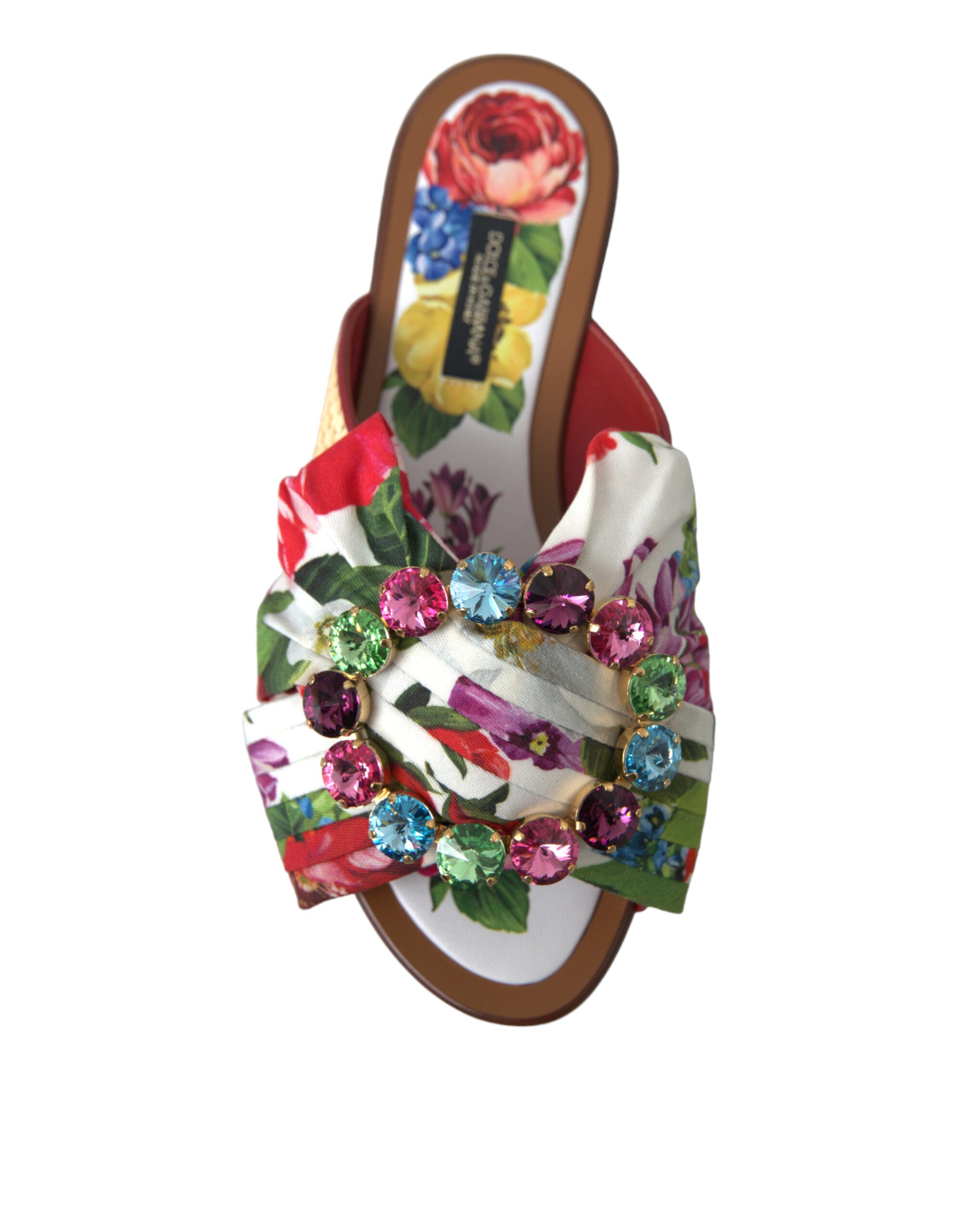 Dolce & Gabbana Exquisite Floral Print Flat Sandals Glam Steals