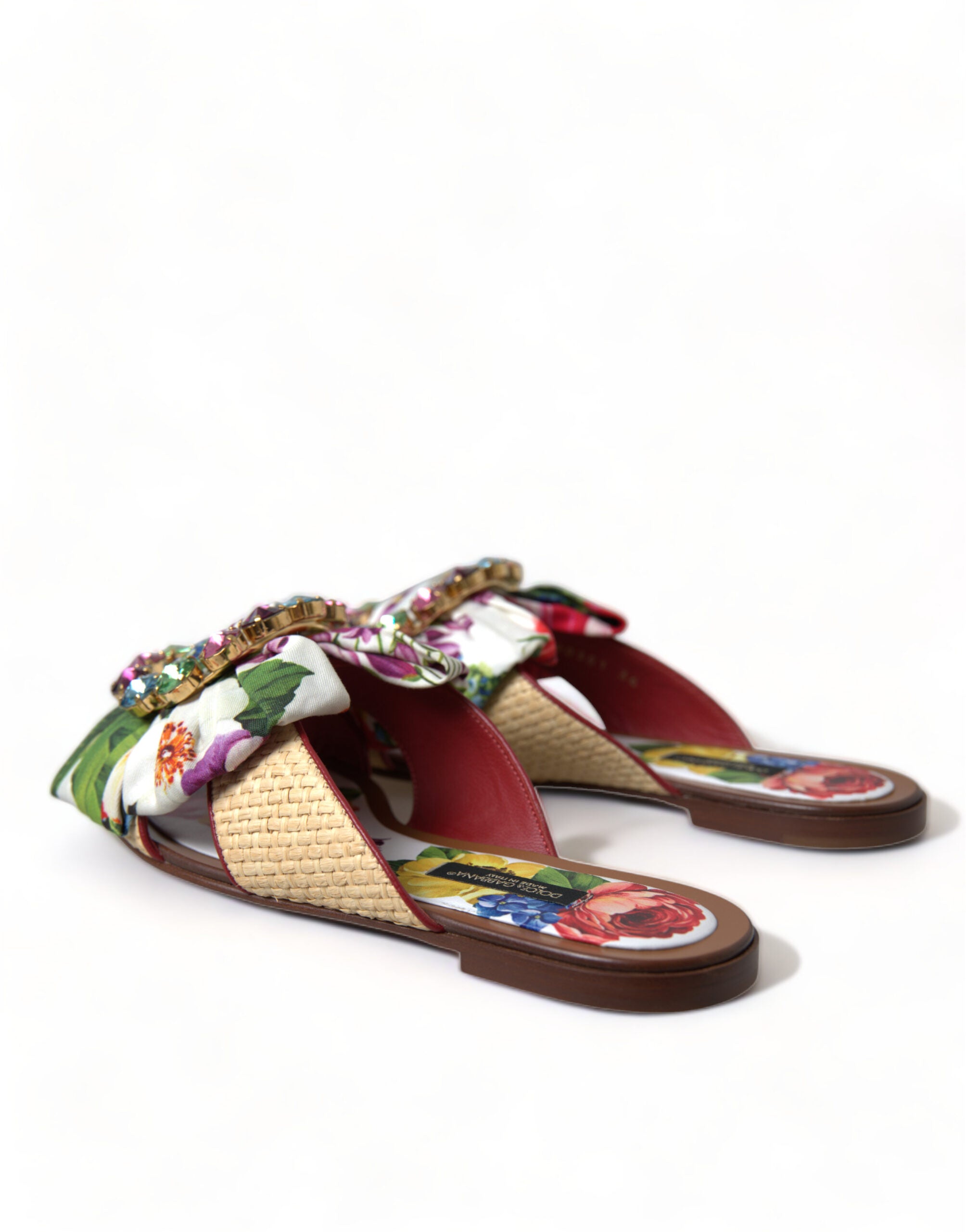 Dolce & Gabbana Exquisite Floral Print Flat Sandals Glam Steals