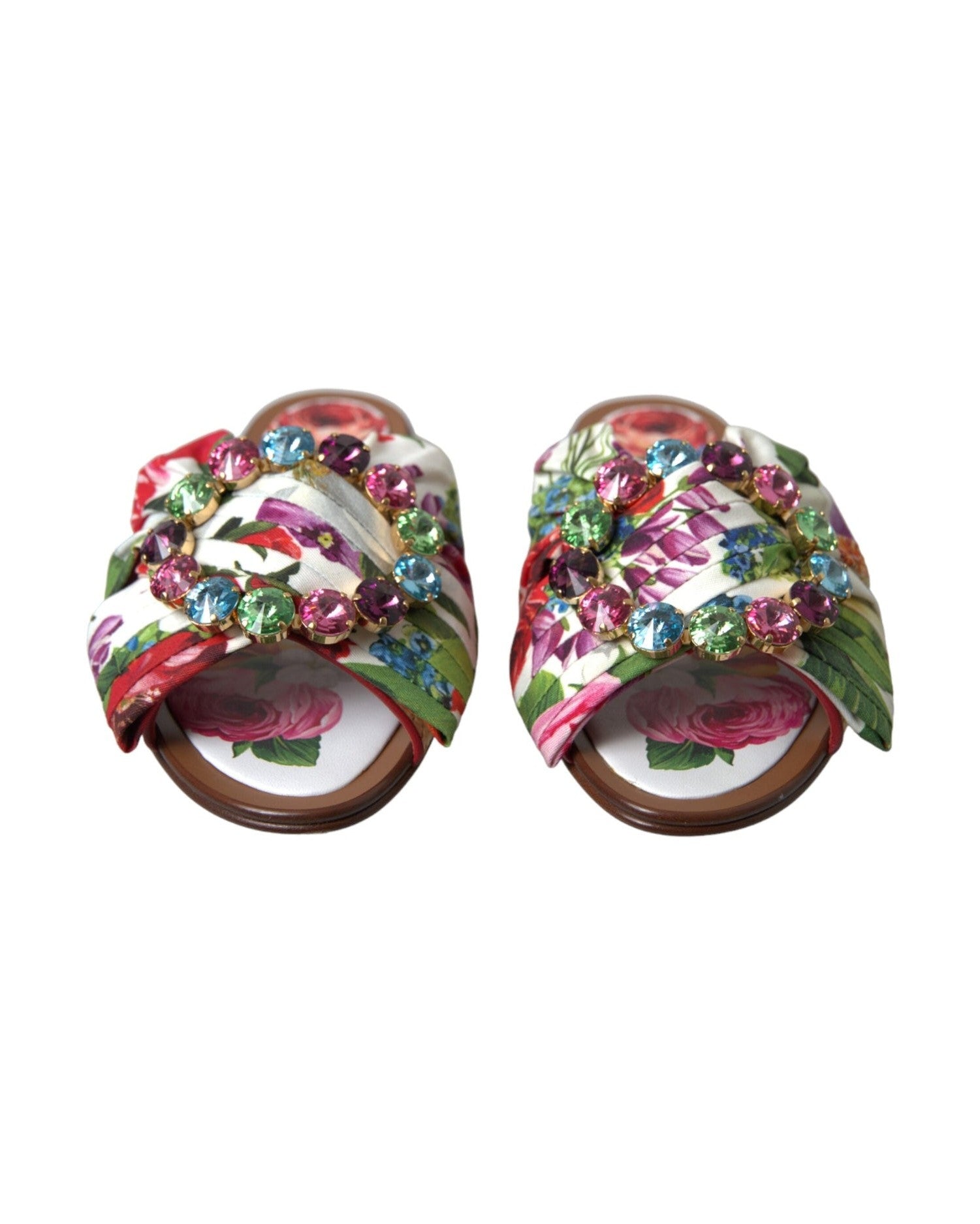 Dolce & Gabbana Exquisite Floral Print Flat Sandals Glam Steals