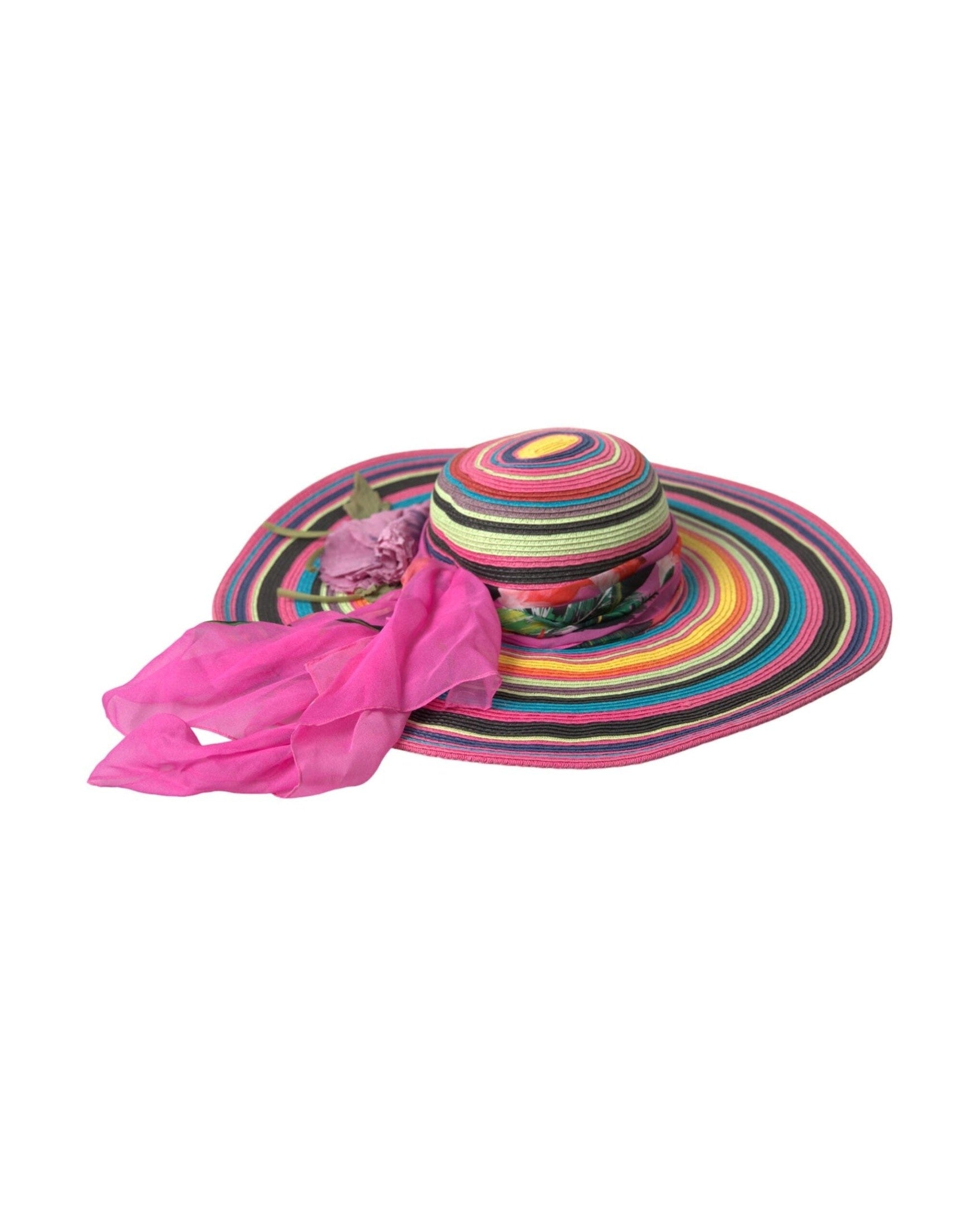 Dolce & Gabbana Fantasy Wide Brim Floppy Multicolor Hat Glam Steals
