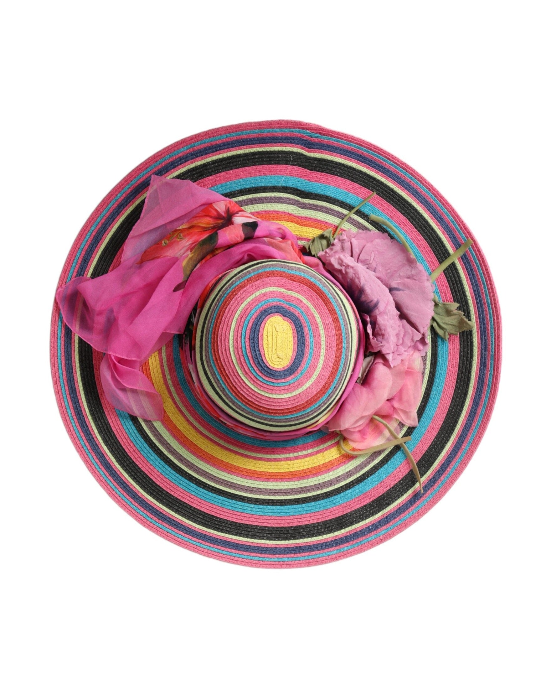 Dolce & Gabbana Fantasy Wide Brim Floppy Multicolor Hat Glam Steals