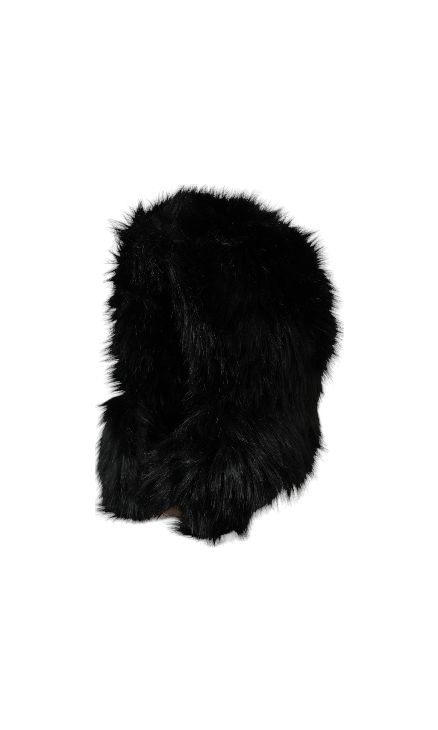 Dolce & Gabbana Faux Fur Whole Head Wrap Black Hat Glam Steals