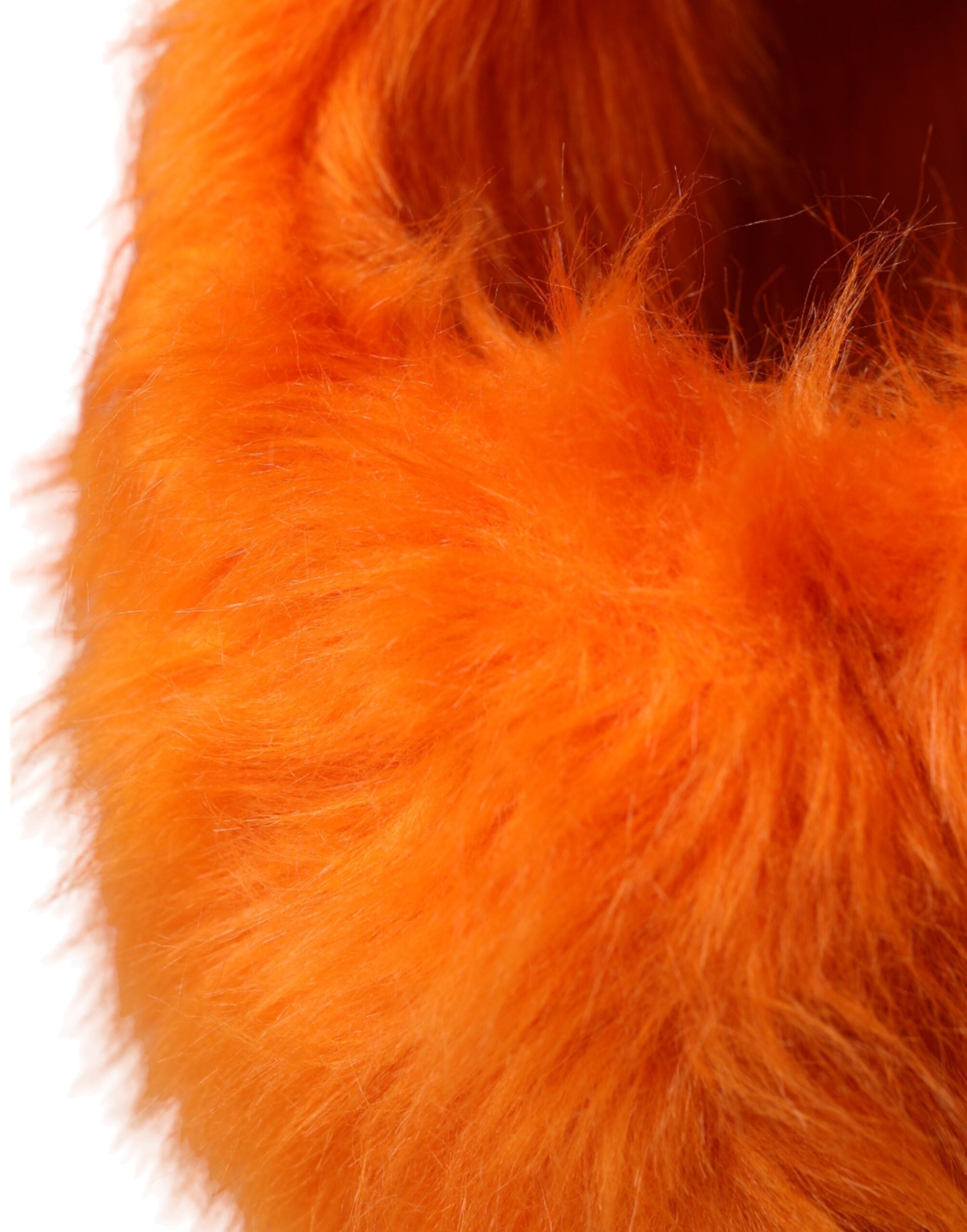 Dolce & Gabbana Faux Fur Whole Head Wrap Orange Hat Glam Steals
