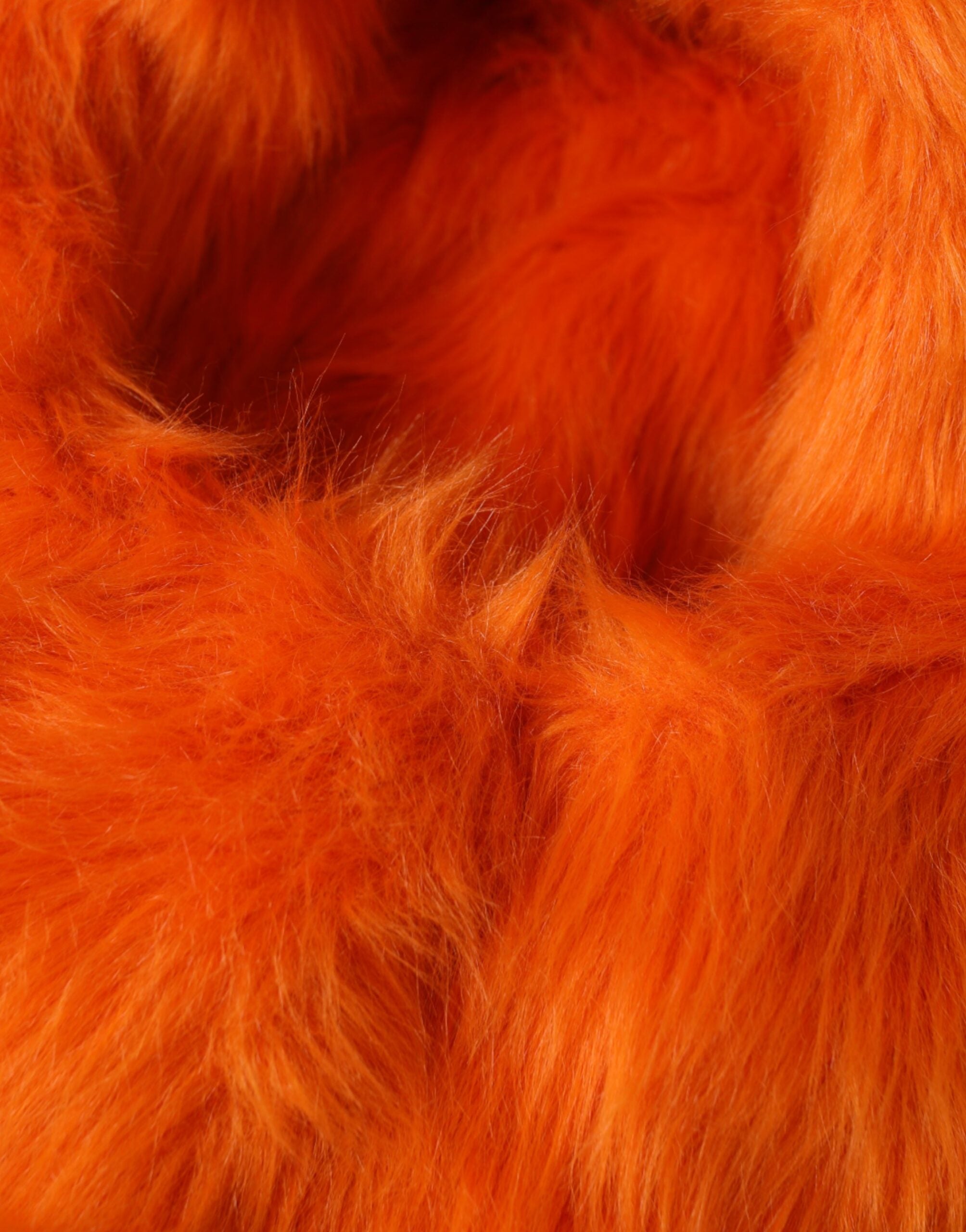 Dolce & Gabbana Faux Fur Whole Head Wrap Orange Hat Glam Steals