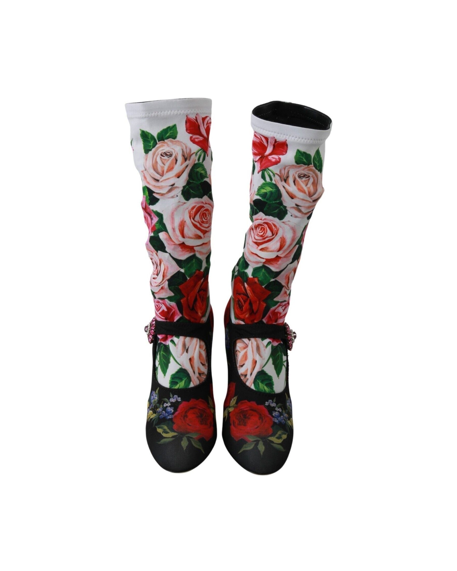 Dolce & Gabbana Floral Embellished Socks Boots Glam Steals