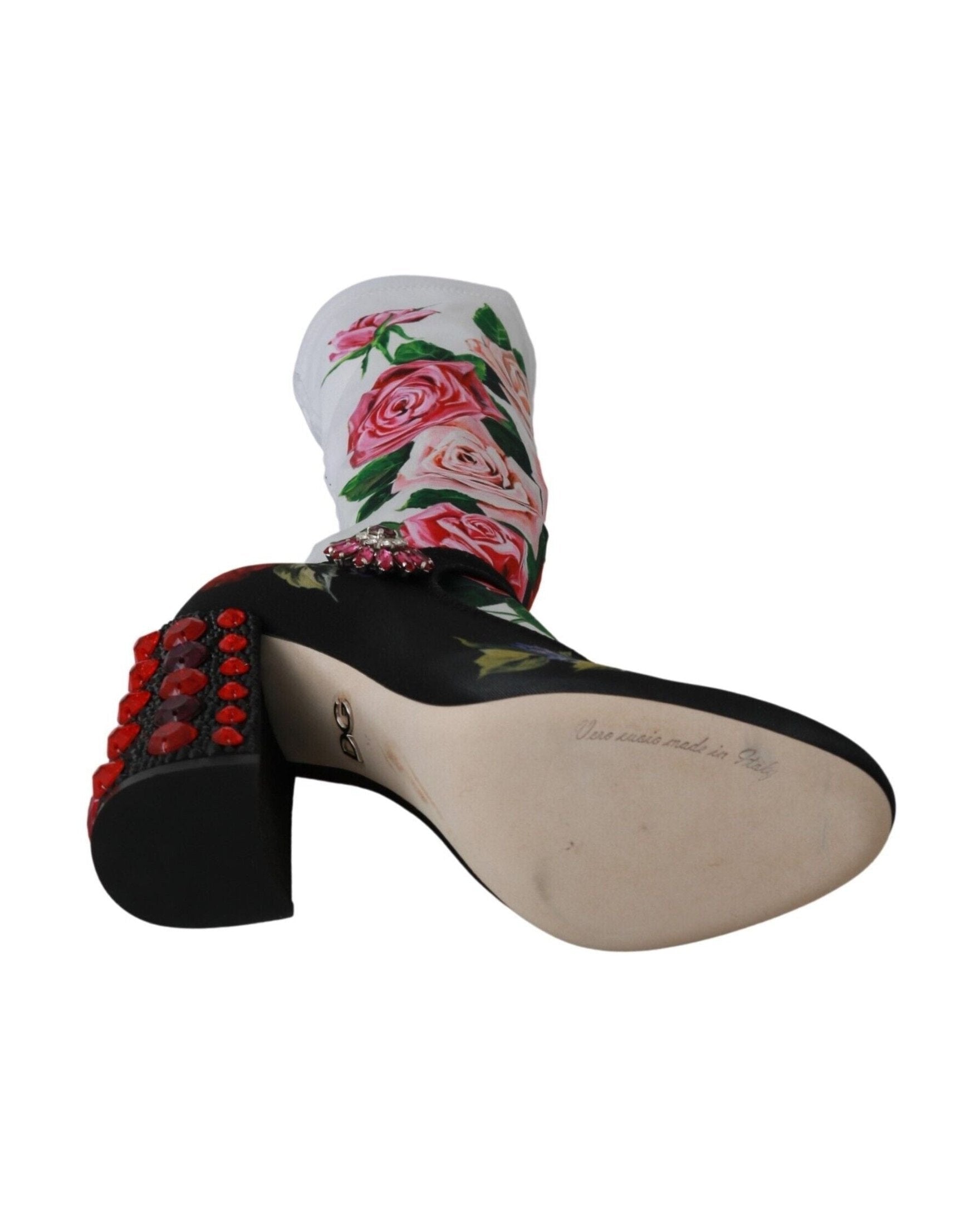 Dolce & Gabbana Floral Embellished Socks Boots Glam Steals