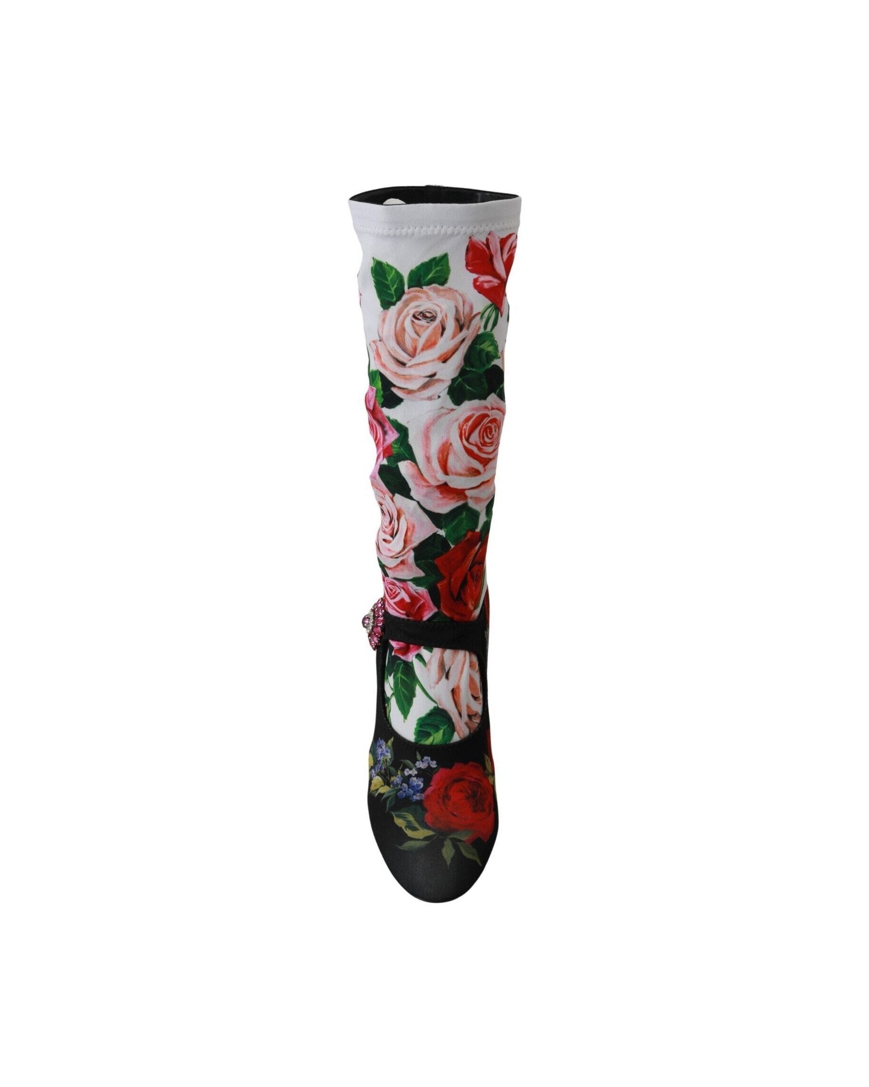 Dolce & Gabbana Floral Embellished Socks Boots Glam Steals