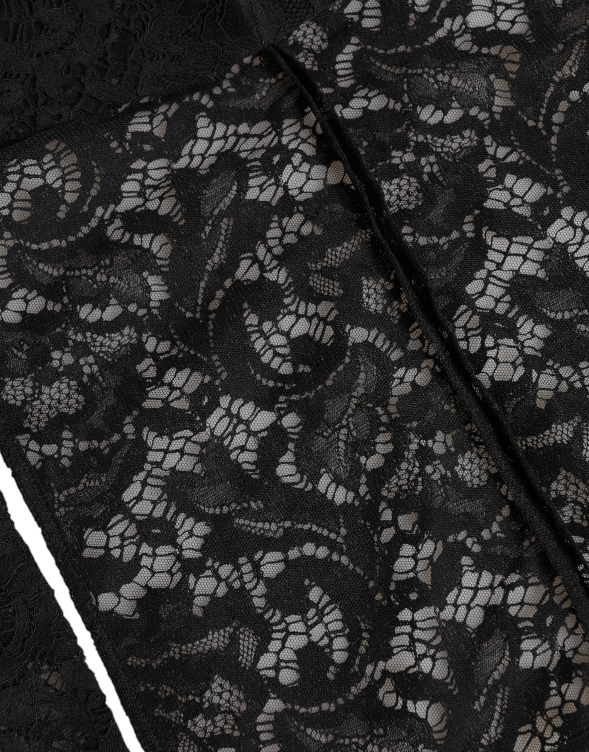 Dolce & Gabbana Floral Lace Whole Head Wrap Black Hat Glam Steals