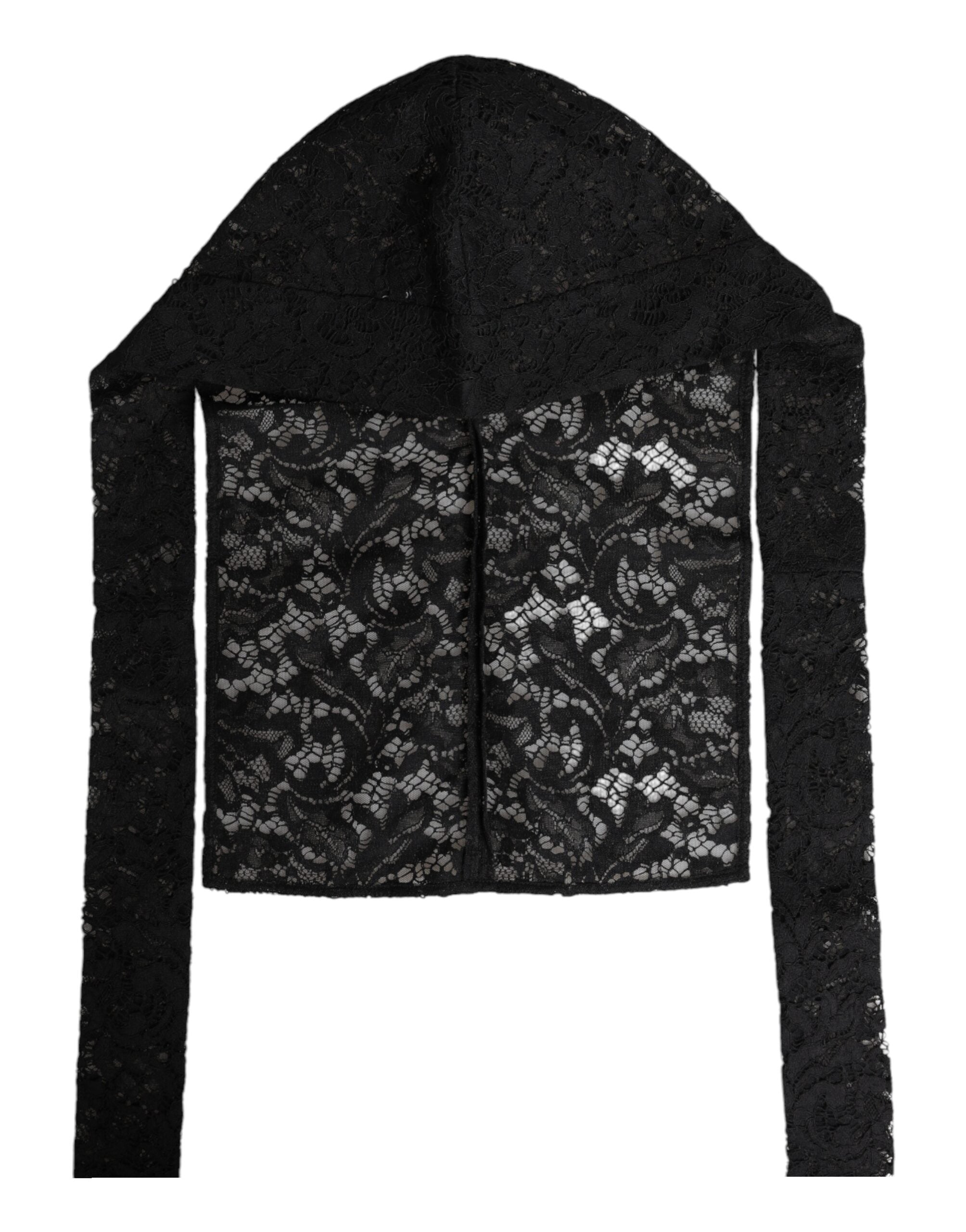Dolce & Gabbana Floral Lace Whole Head Wrap Black Hat Glam Steals