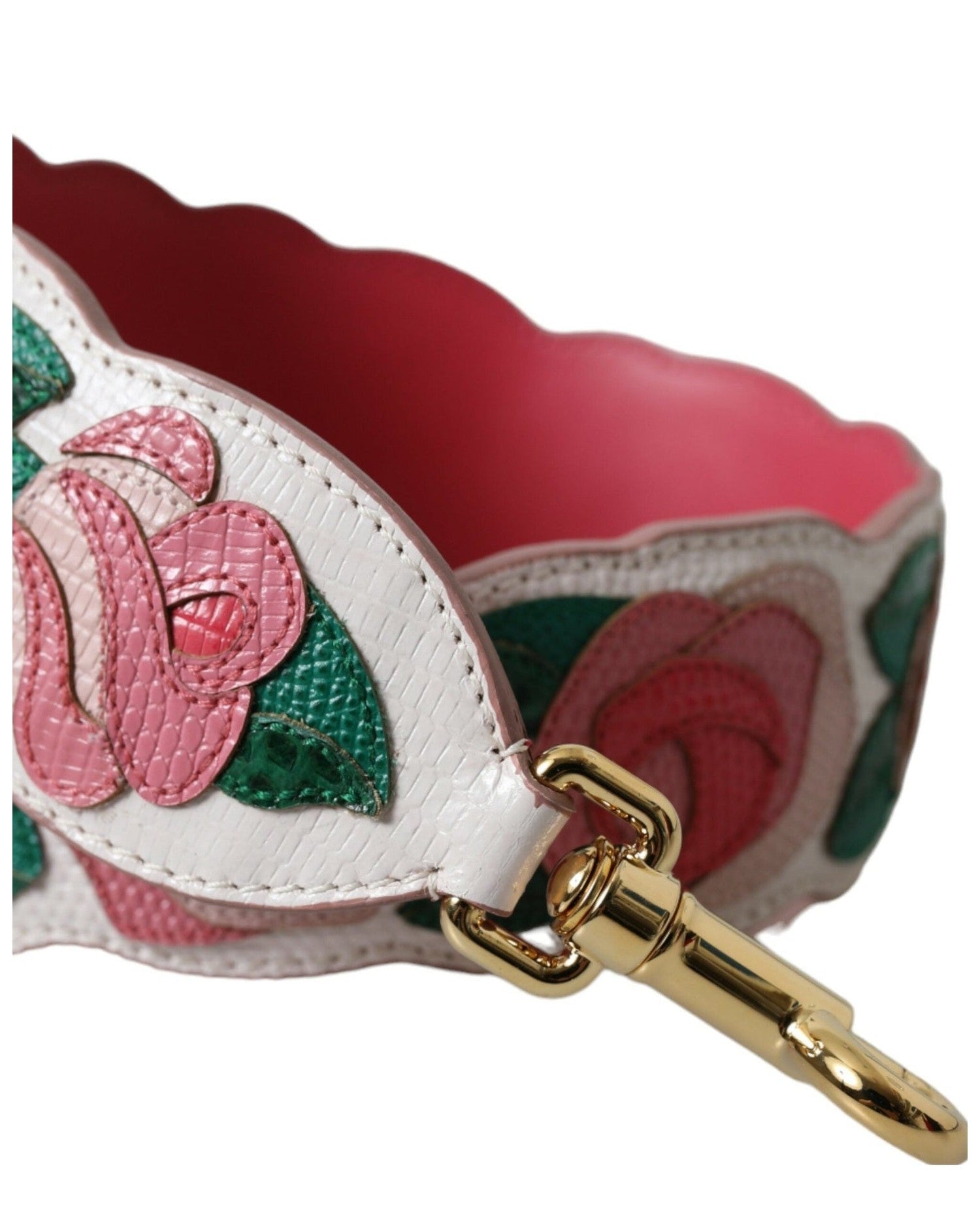 Dolce & Gabbana Floral Leather Accessory Shoulder White Strap Glam Steals