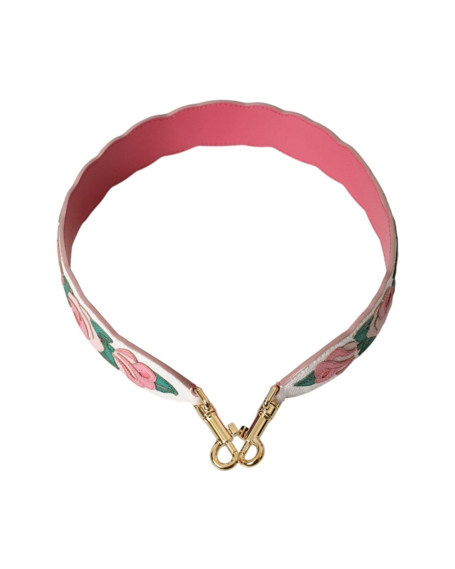 Dolce & Gabbana Floral Leather Accessory Shoulder White Strap Glam Steals