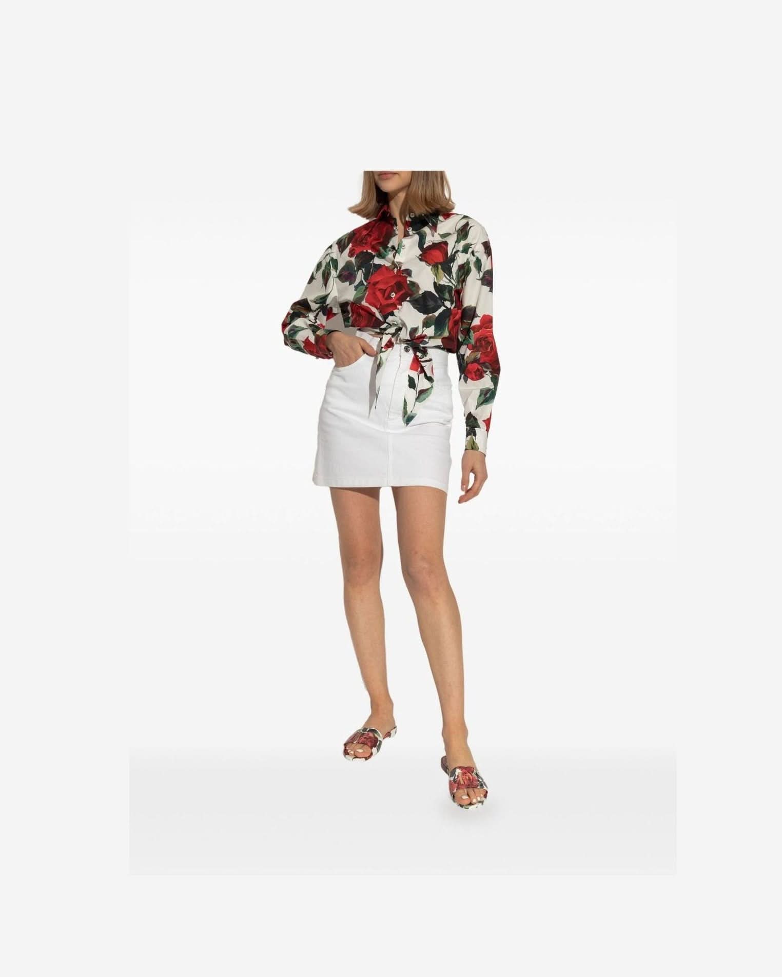 Dolce & Gabbana Floral Print Slides Sandals