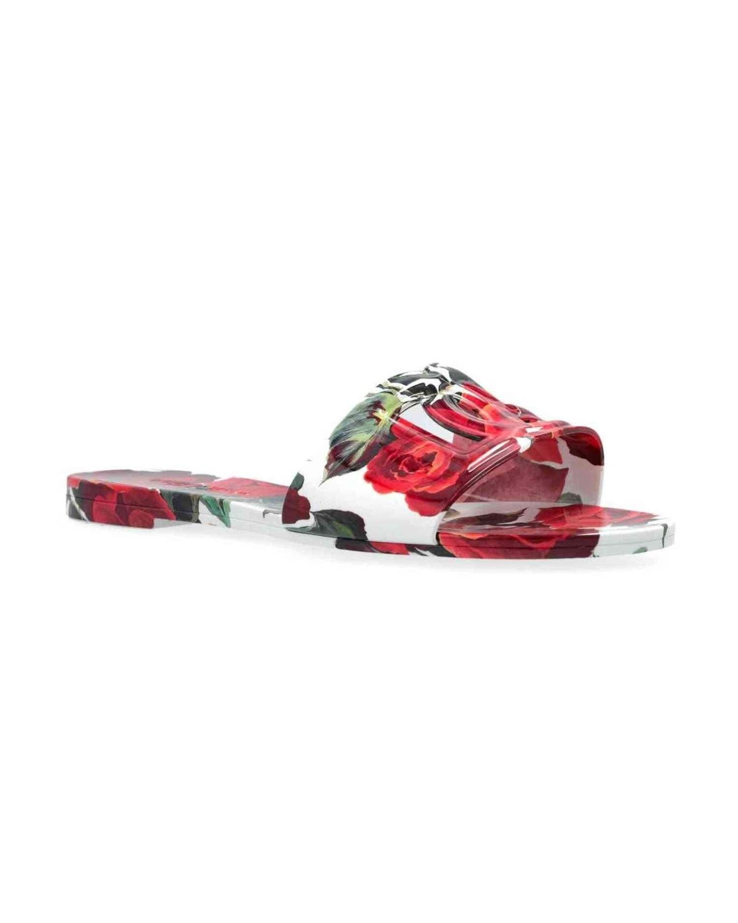 Dolce & Gabbana Floral Print Slides Sandals