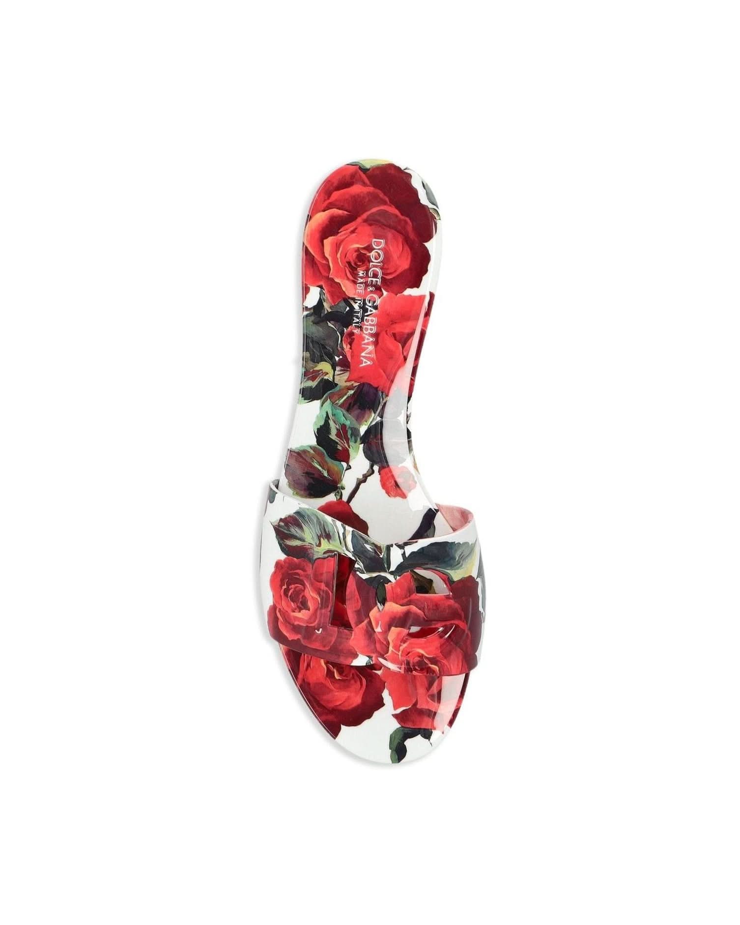 Dolce & Gabbana Floral Print Slides Sandals