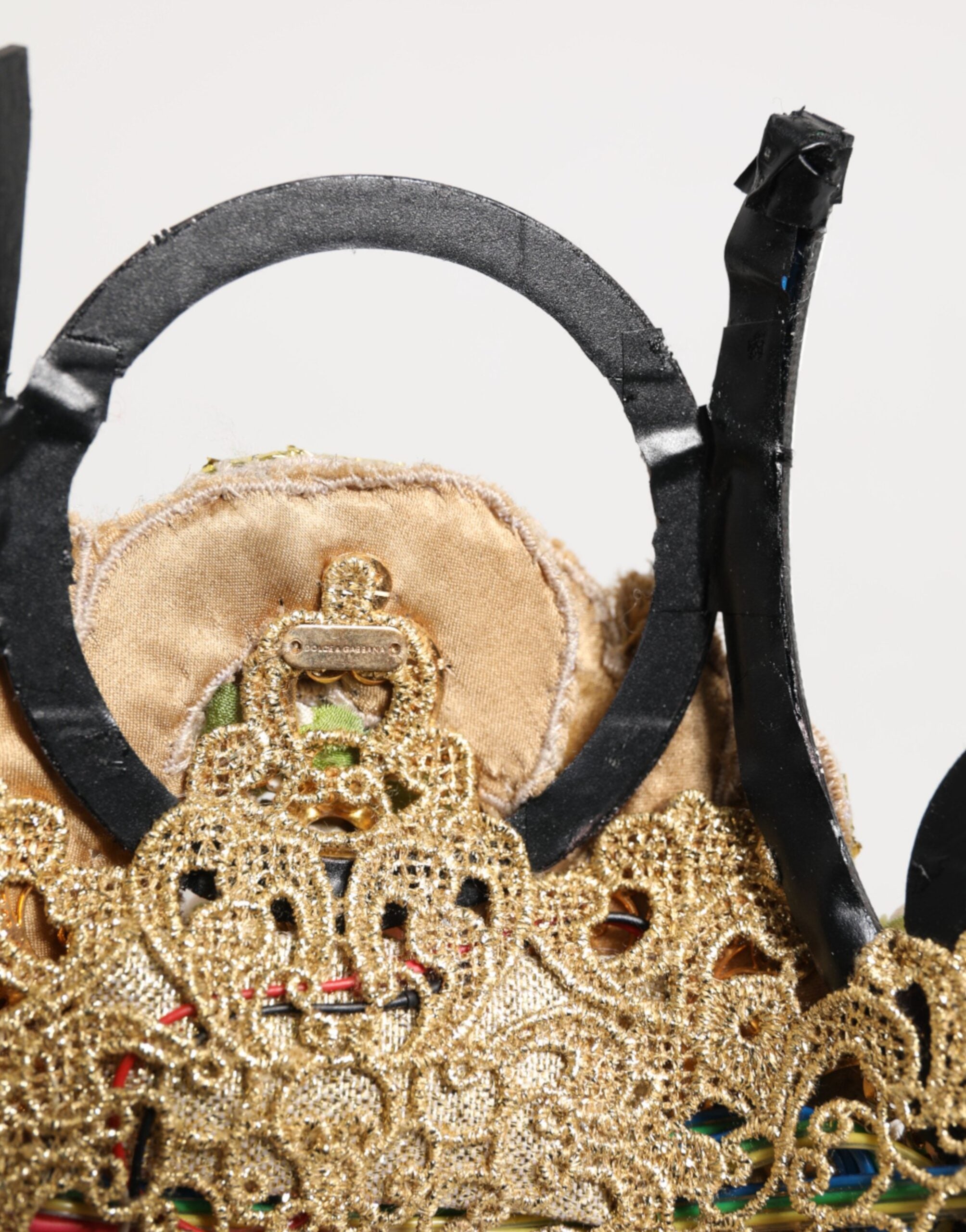 Dolce & Gabbana Gold Brass Crystal Embellished Headpiece Crown Diadem Tiara Glam Steals