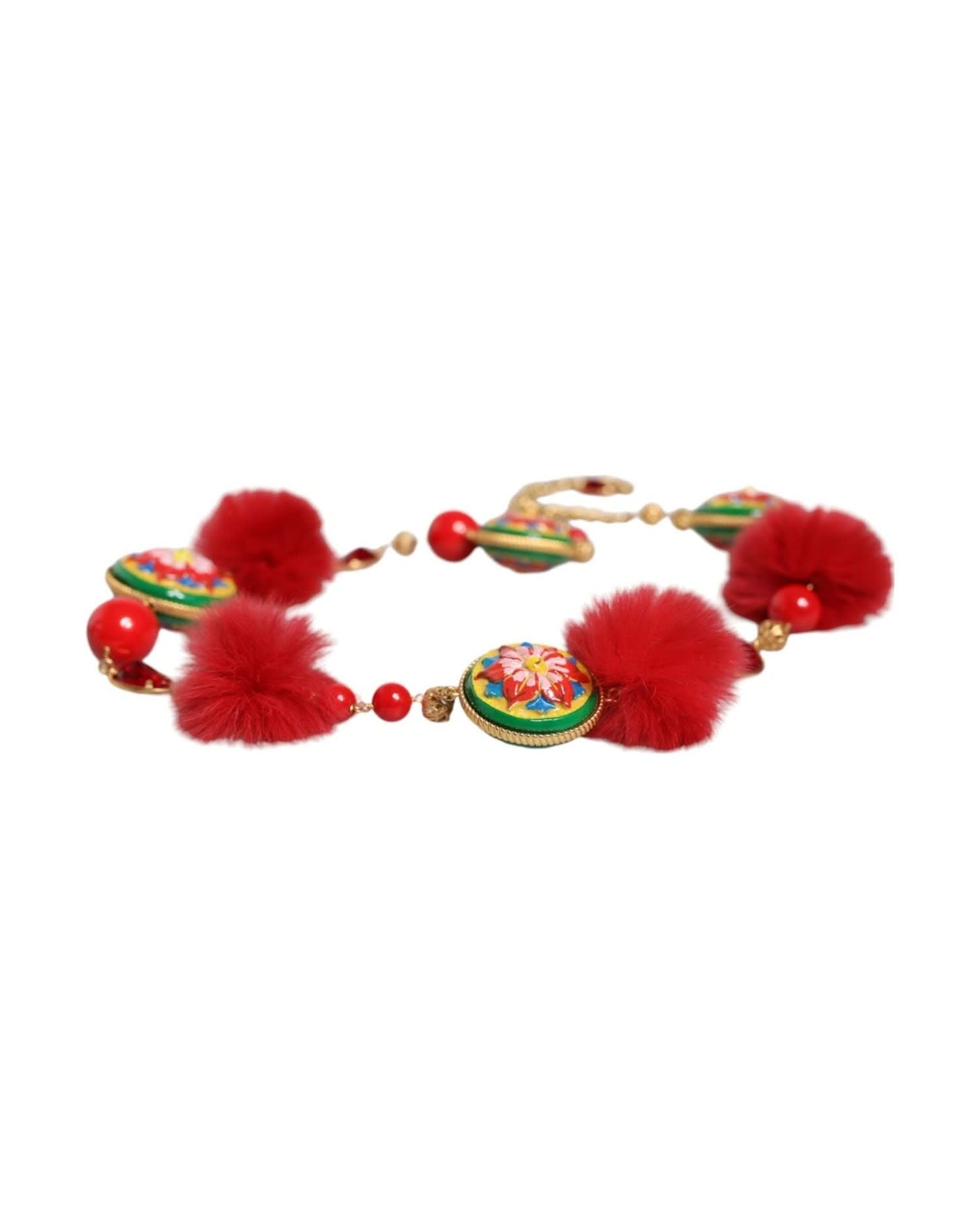 Dolce & Gabbana Gold Brass Fur Crystal Waist Torero Belt Body Jewelry