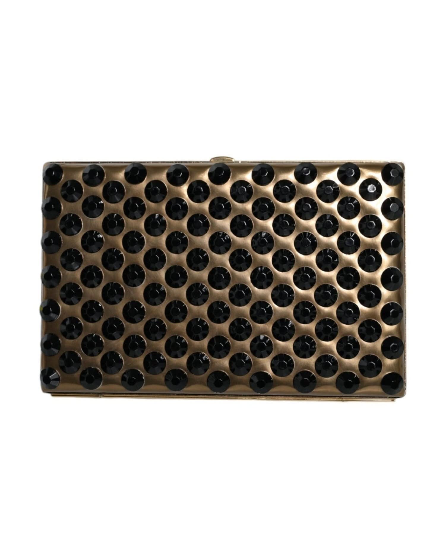 Dolce & Gabbana Gold Crystal Bifold Clutch Evening Party Women Purse Bag Clutch Bags