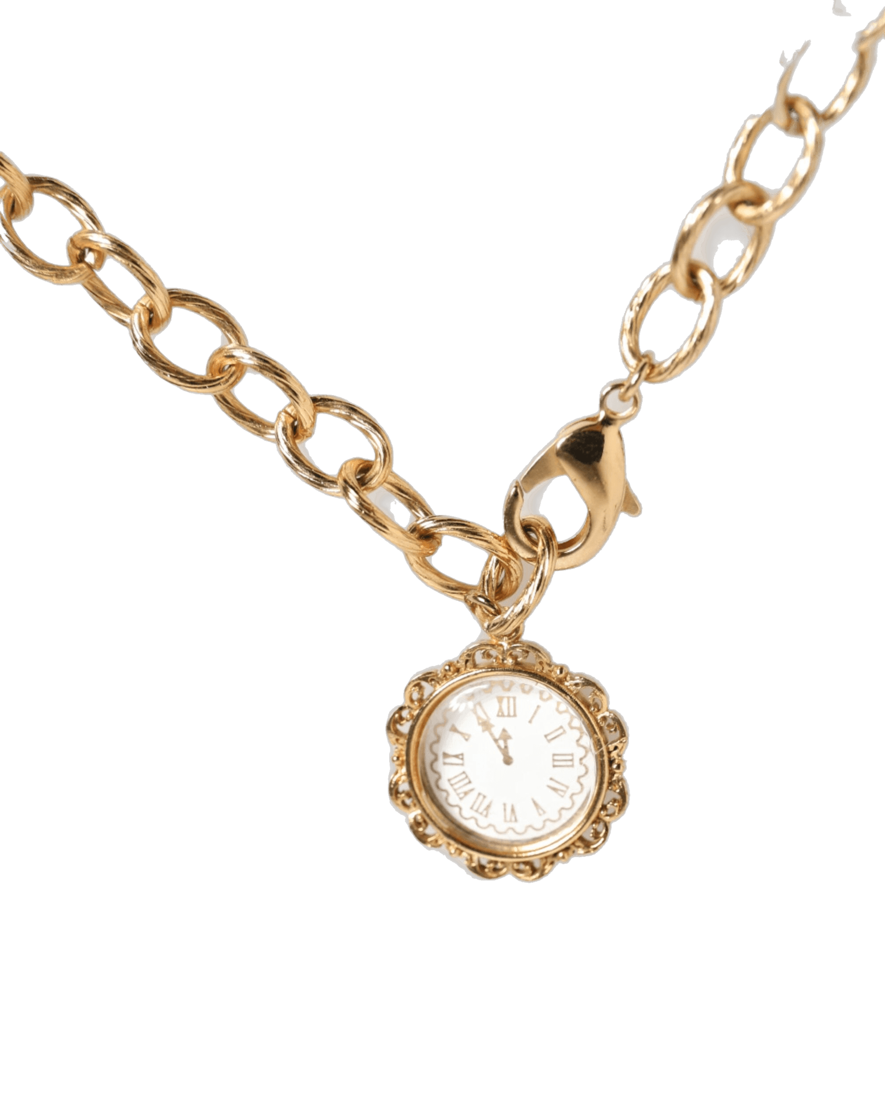 Dolce & Gabbana Gold Crystal Clock Pendant Statement Jewelry Necklace Necklaces