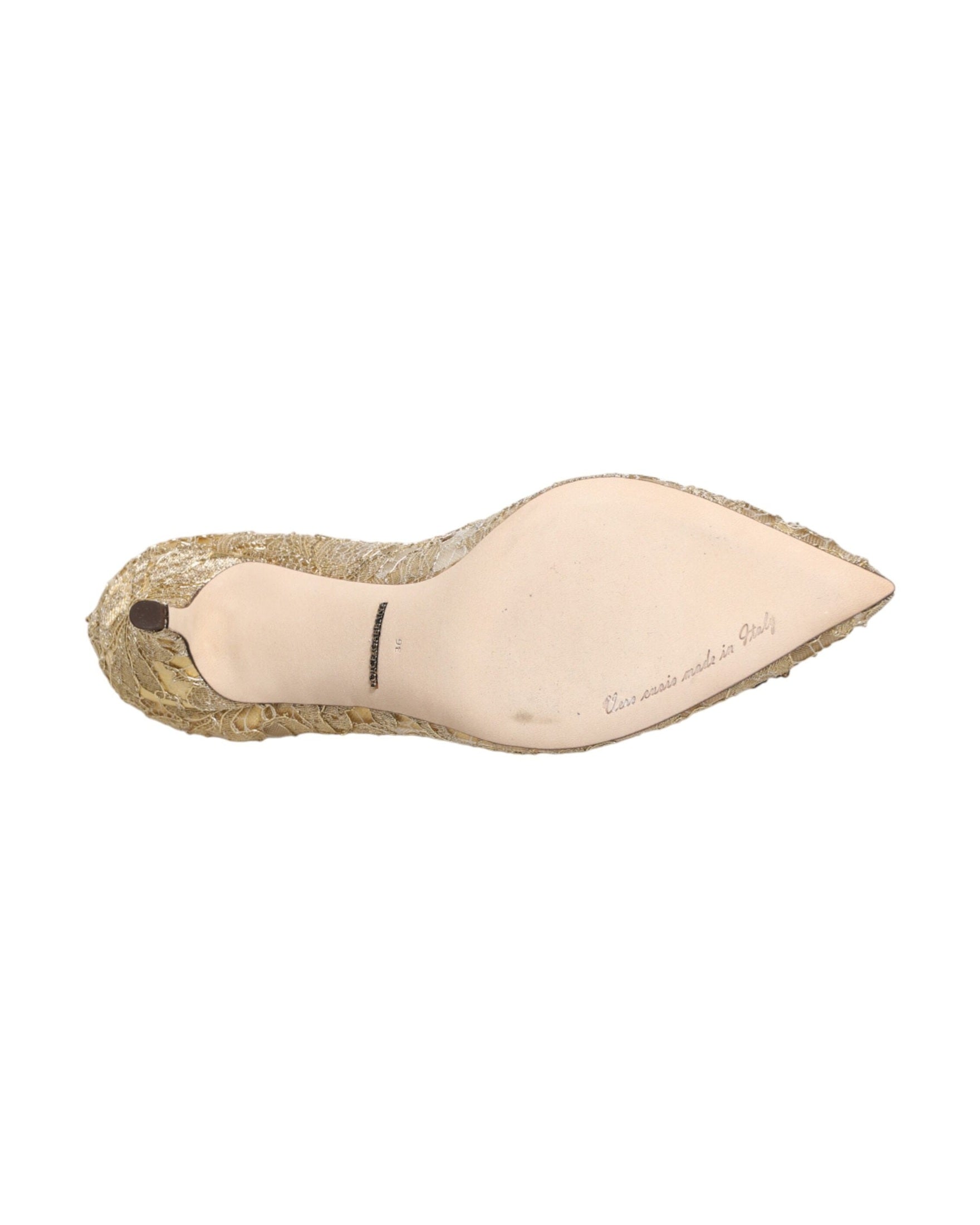 Dolce & Gabbana Gold Lace Taormina Devotion Pumps Shoes Heels