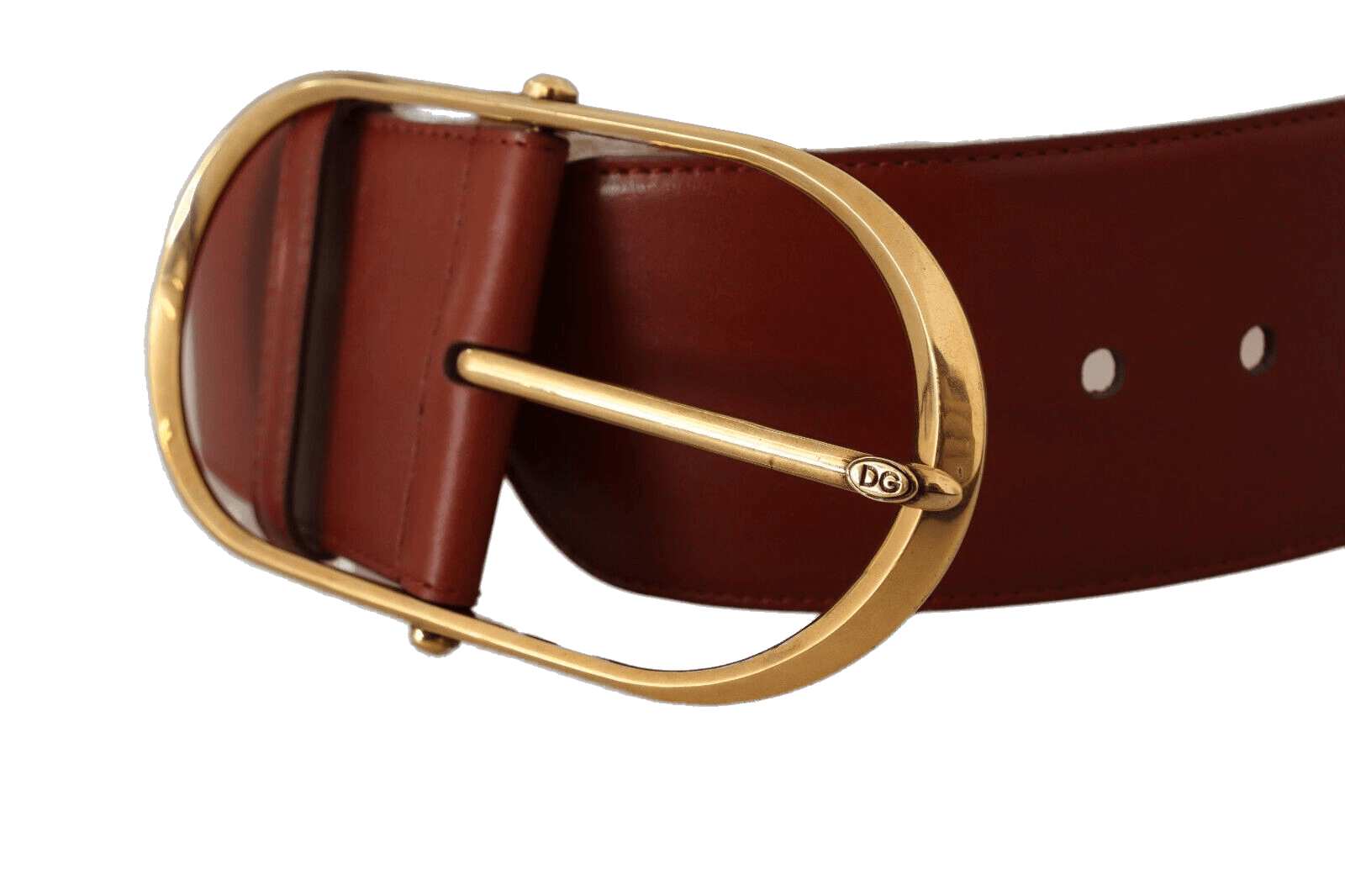 Dolce & Gold Gabbana Leather Maroon Metal Oval Buckle Belt Glam Steals