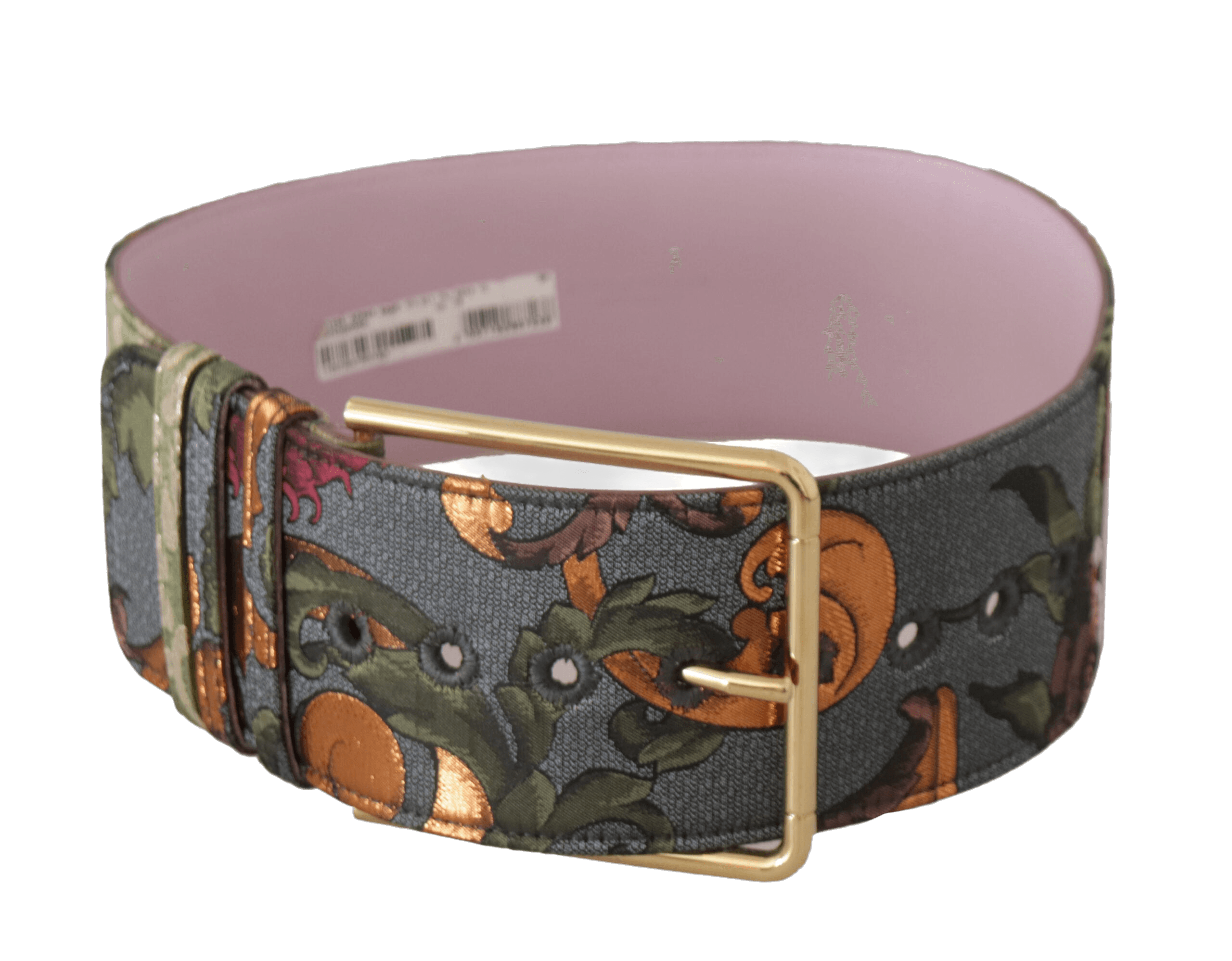 Dolce & Gabbana Gold Leather Multicolor Embroidered Metal Buckle Belt Glam Steals