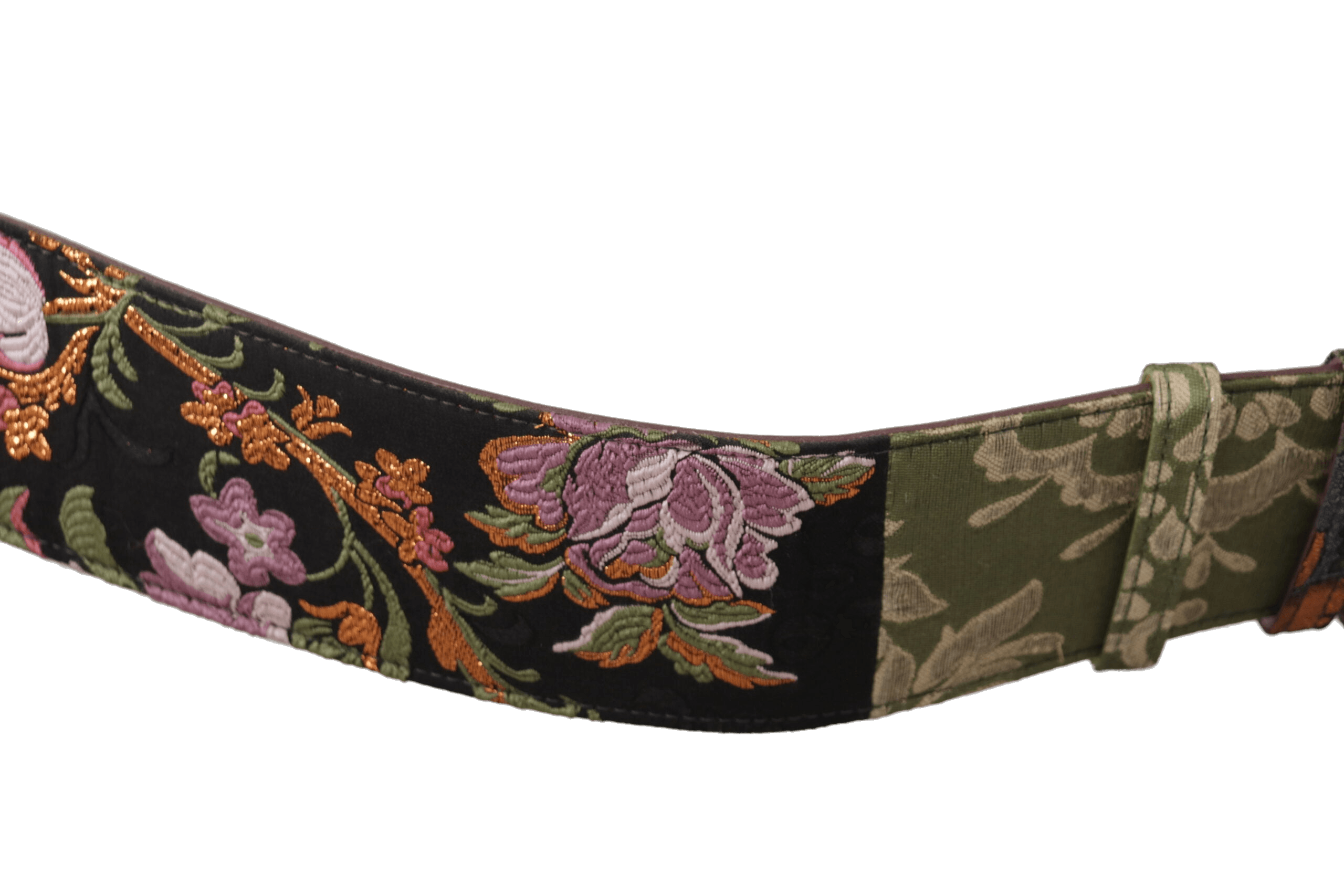 Dolce & Gabbana Gold Leather Multicolor Embroidered Metal Buckle Belt Glam Steals