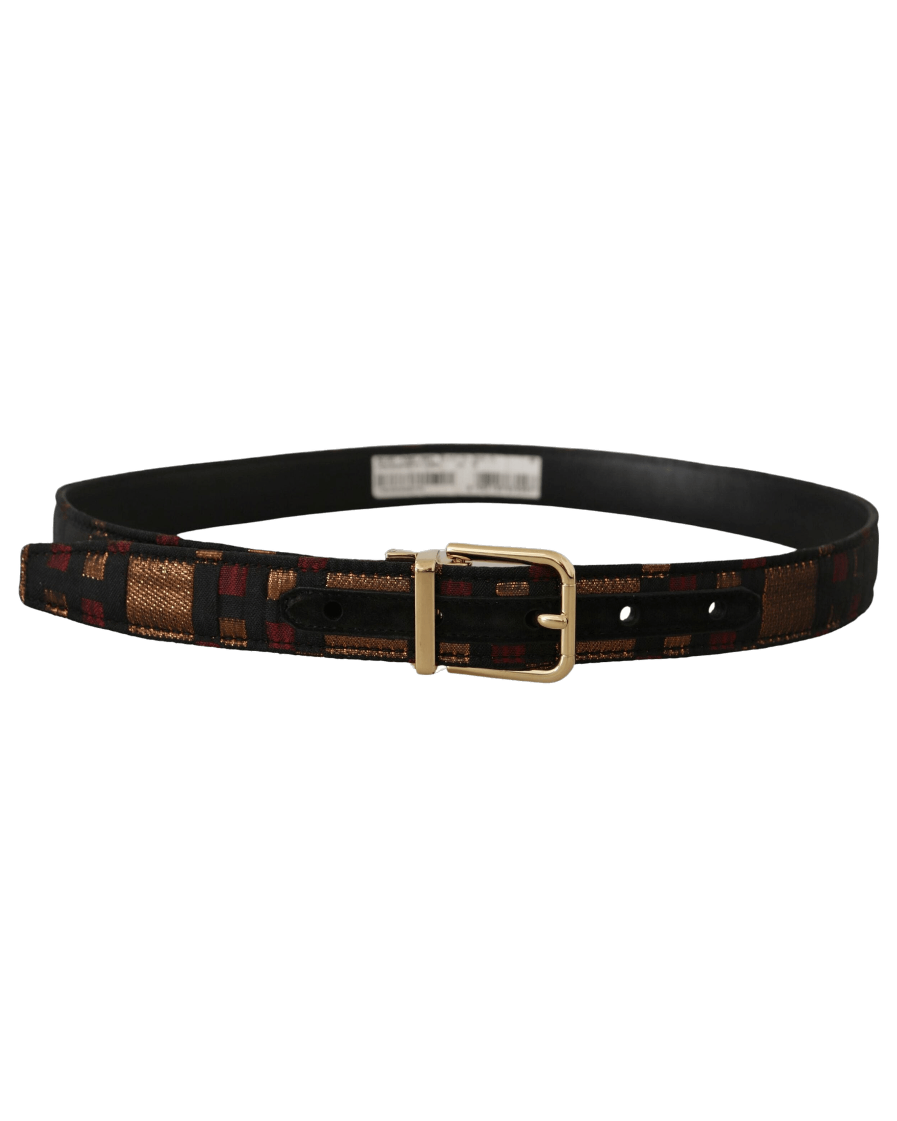 Dolce & Gold Gabbana Leather Jacquard Metal Buckle Belt Glam Steals