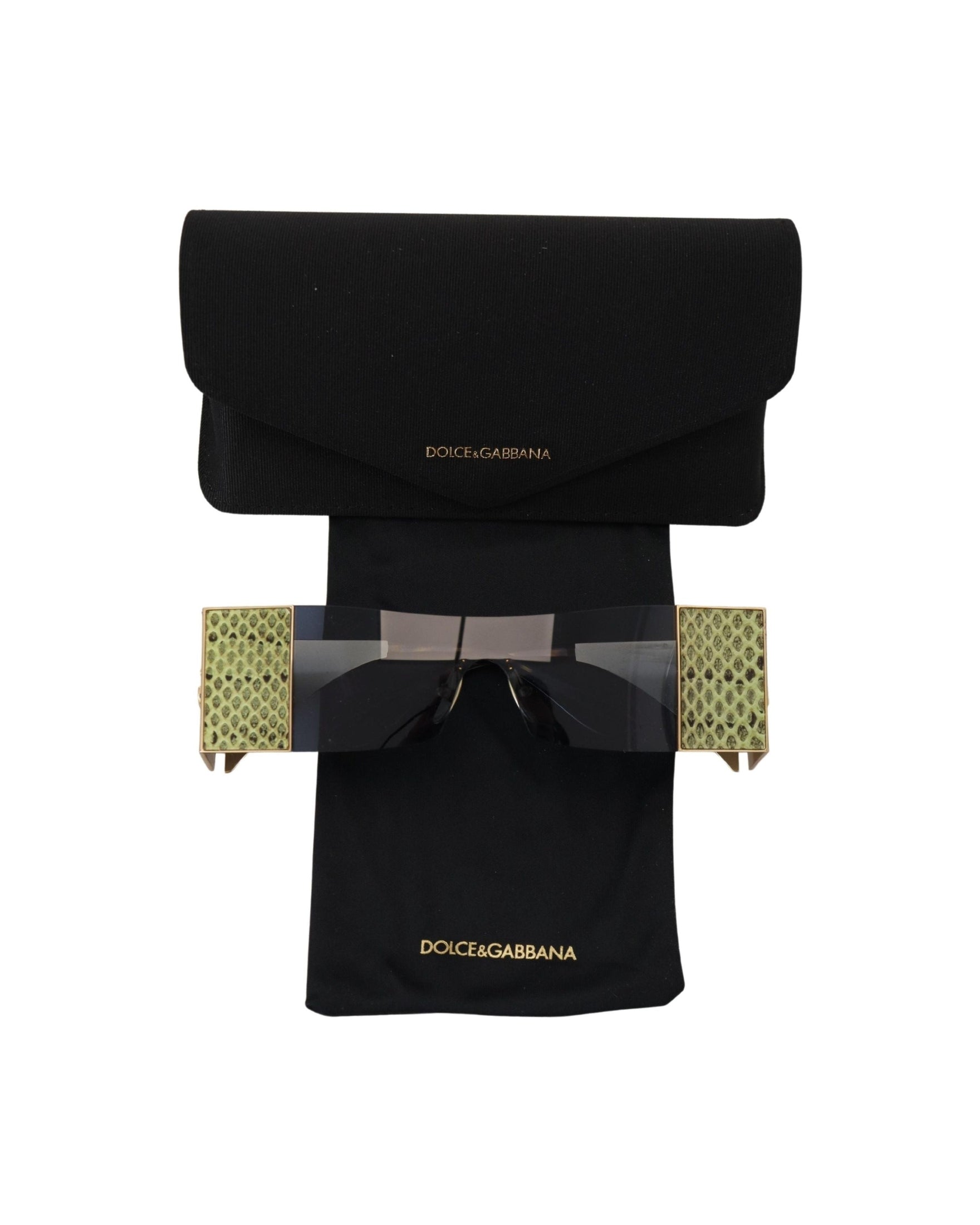 Dolce & Gabbana Gold Metal Rectangle Sunglasses Glam Steals