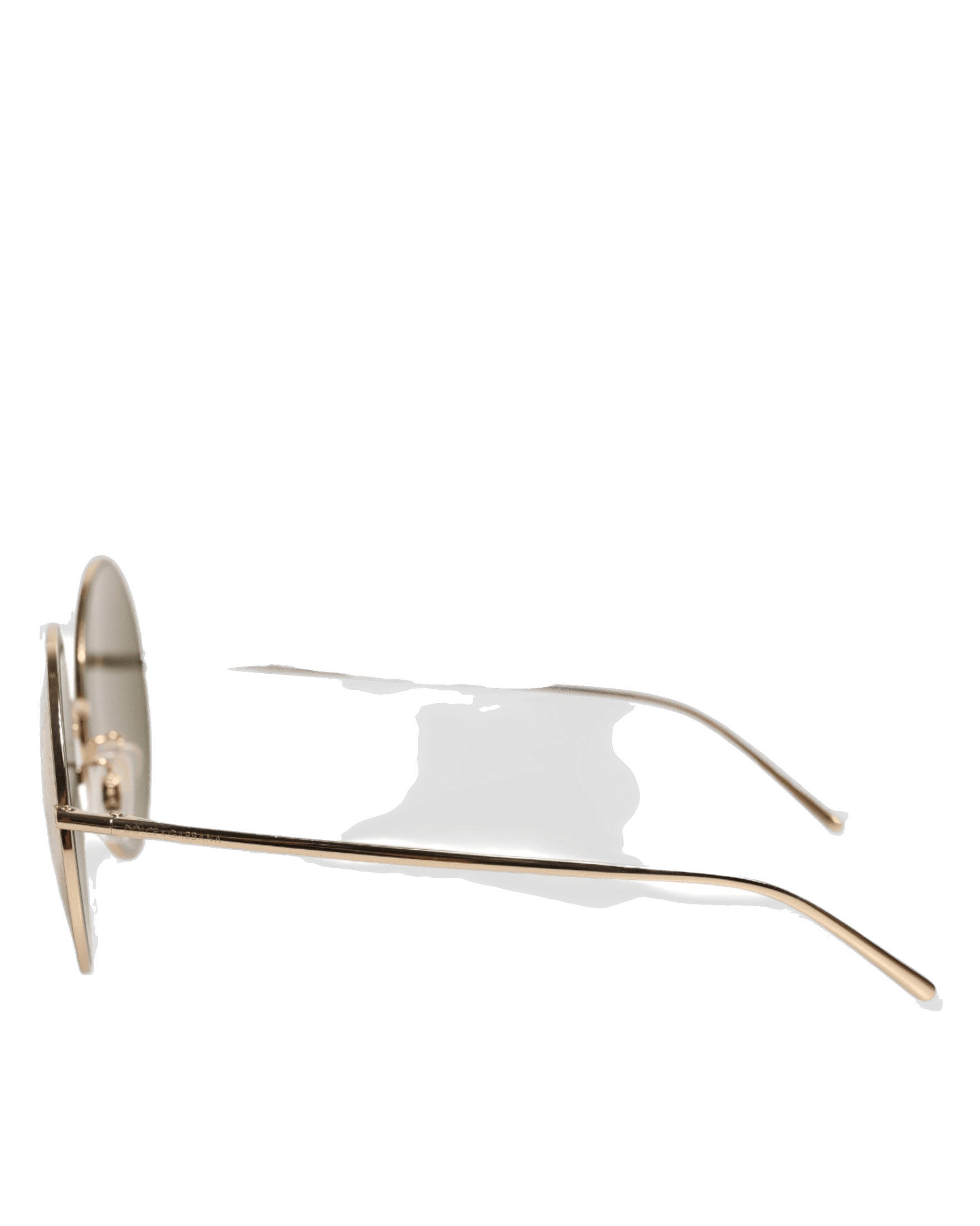 Dolce & Gabbana Gold Metal Round Shades Eyewear Sunglasses Sunglasses