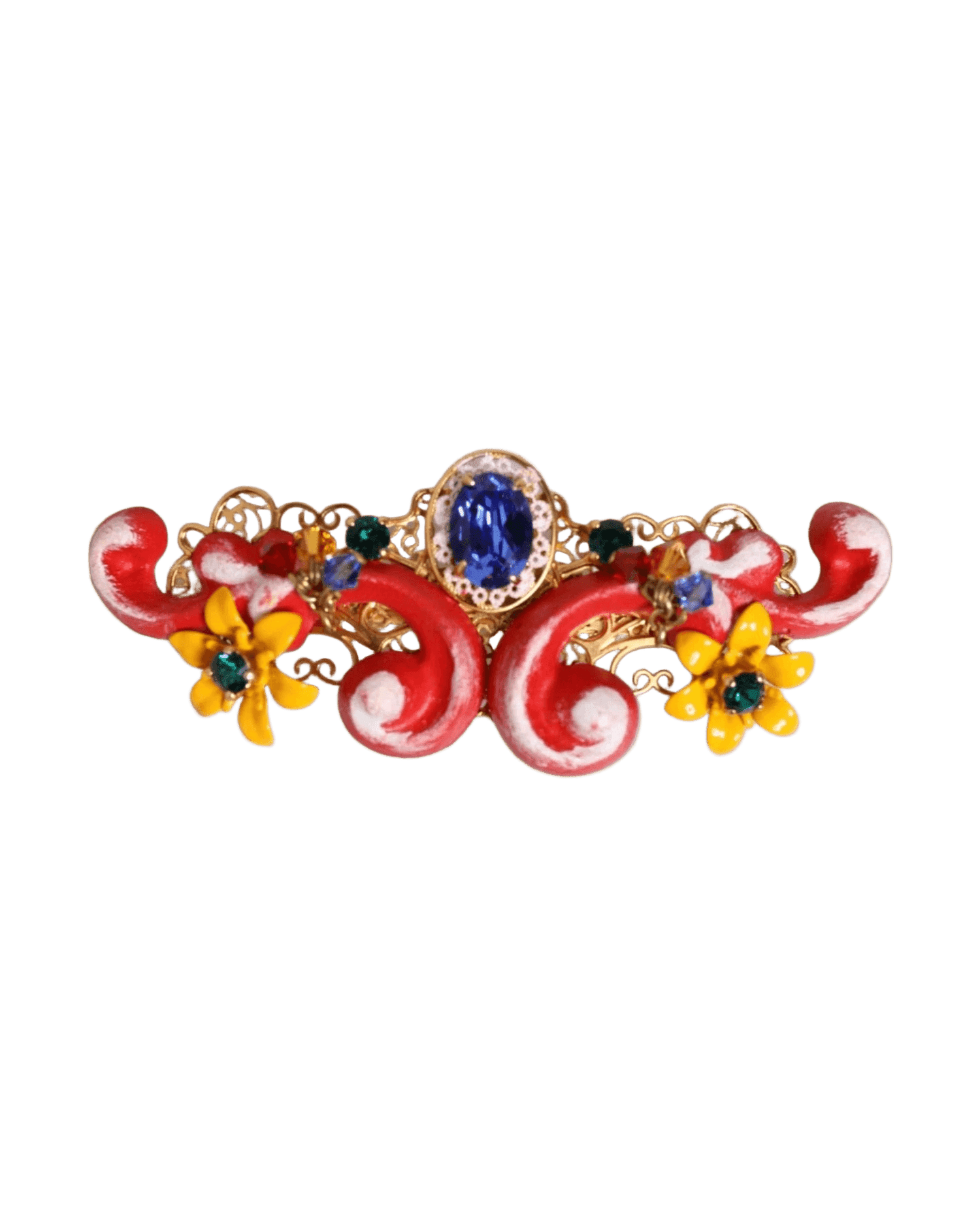 Dolce & Gold Gabbana Spring Carretto Brass Crystal Hair Clip Glam Steals