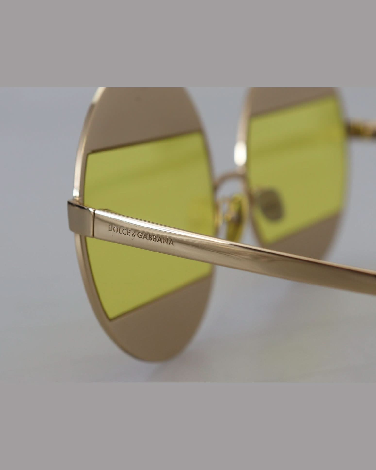 Dolce & Gabbana Gold Oval Metal Crystals Shades Sunglasses Sunglasses