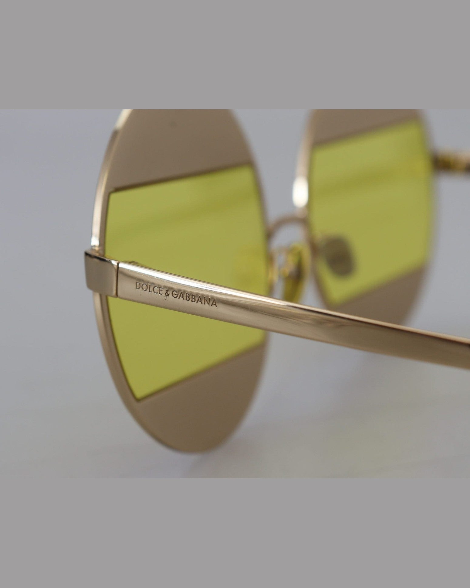 Dolce & Gabbana Gold Oval Metal Crystals Shades Sunglasses Sunglasses
