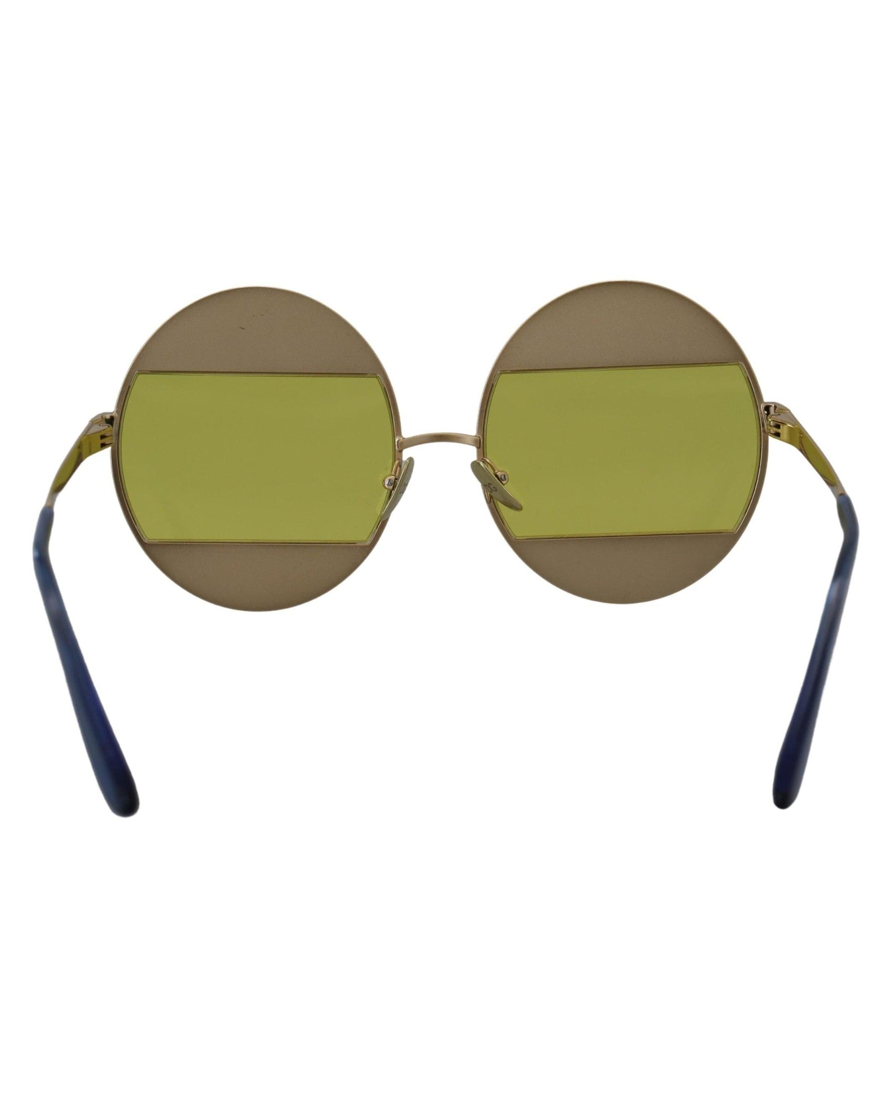 Dolce & Gabbana Gold Oval Metal Crystals Shades Sunglasses Sunglasses