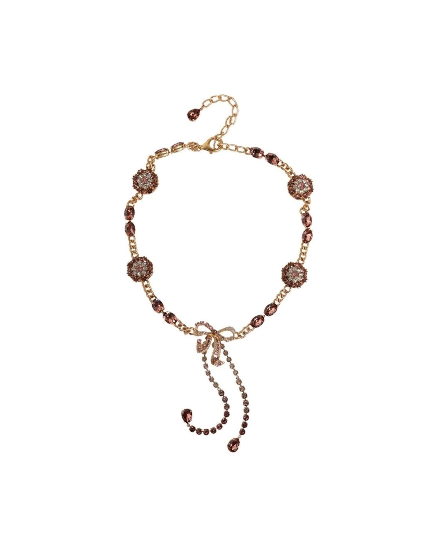 Dolce & Gabbana Gold Tone Brass Crystal Embellished Waist Chain Belt Body Jewelry