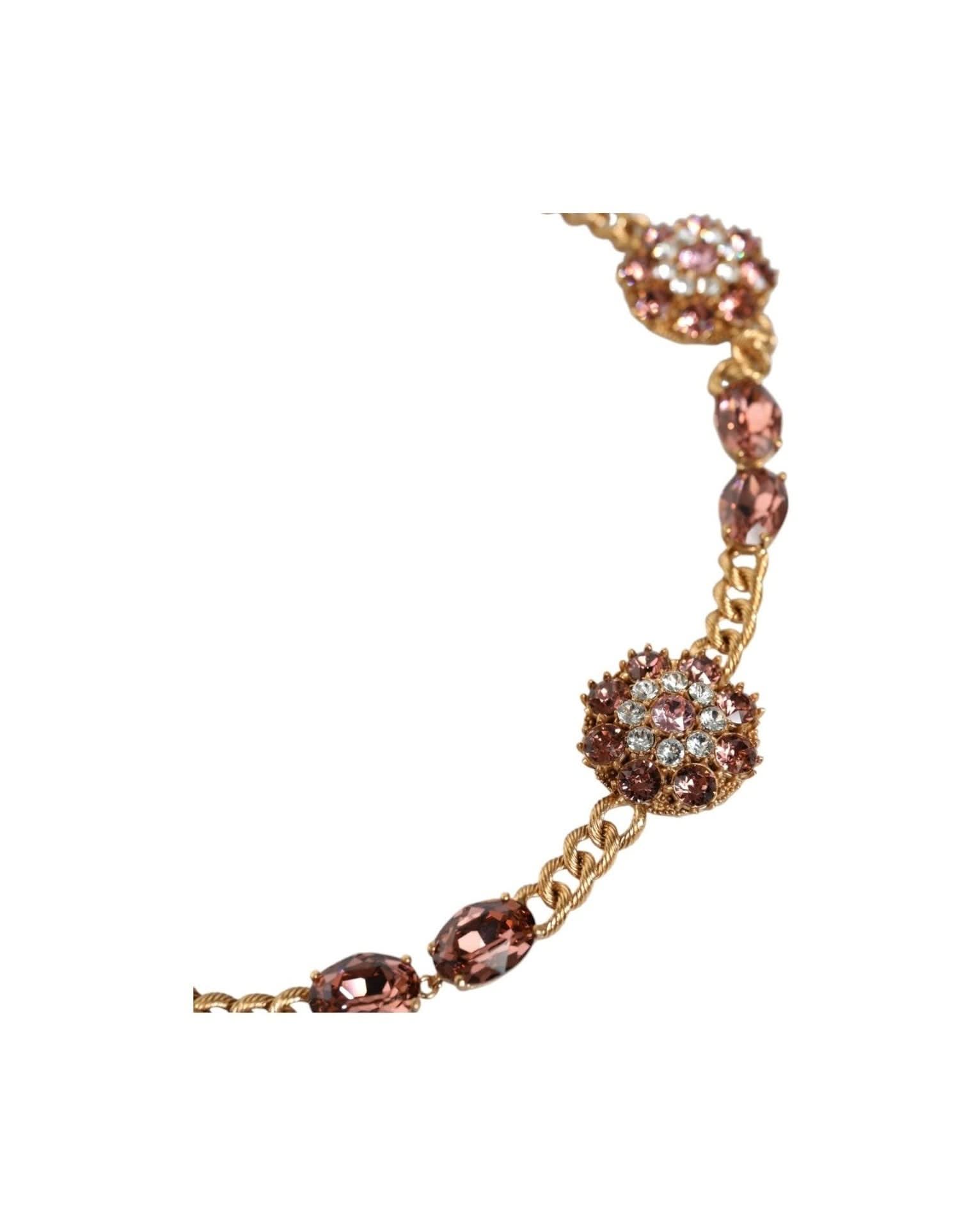 Dolce & Gabbana Gold Tone Brass Crystal Embellished Belt Body Jewelry
