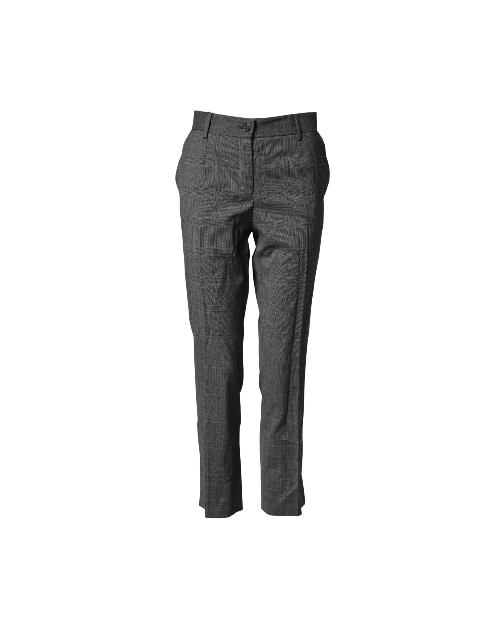 Dolce & Gabbana Gray Dark Check Tartan Virginwool Dress Pant Trousers