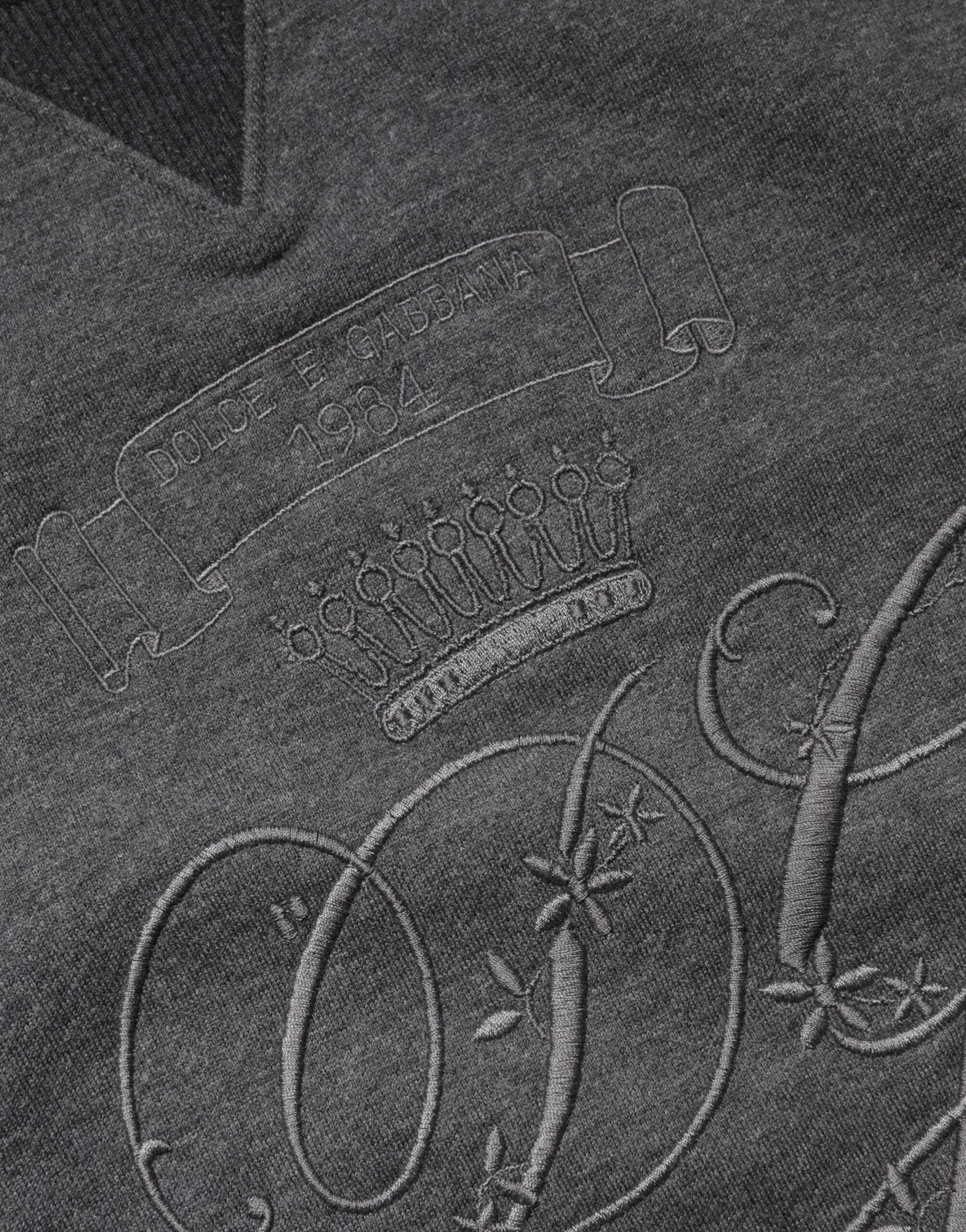 Dolce & Gabbana Gray Dg Logo Embroidered Pullover Sweater Glam Steals