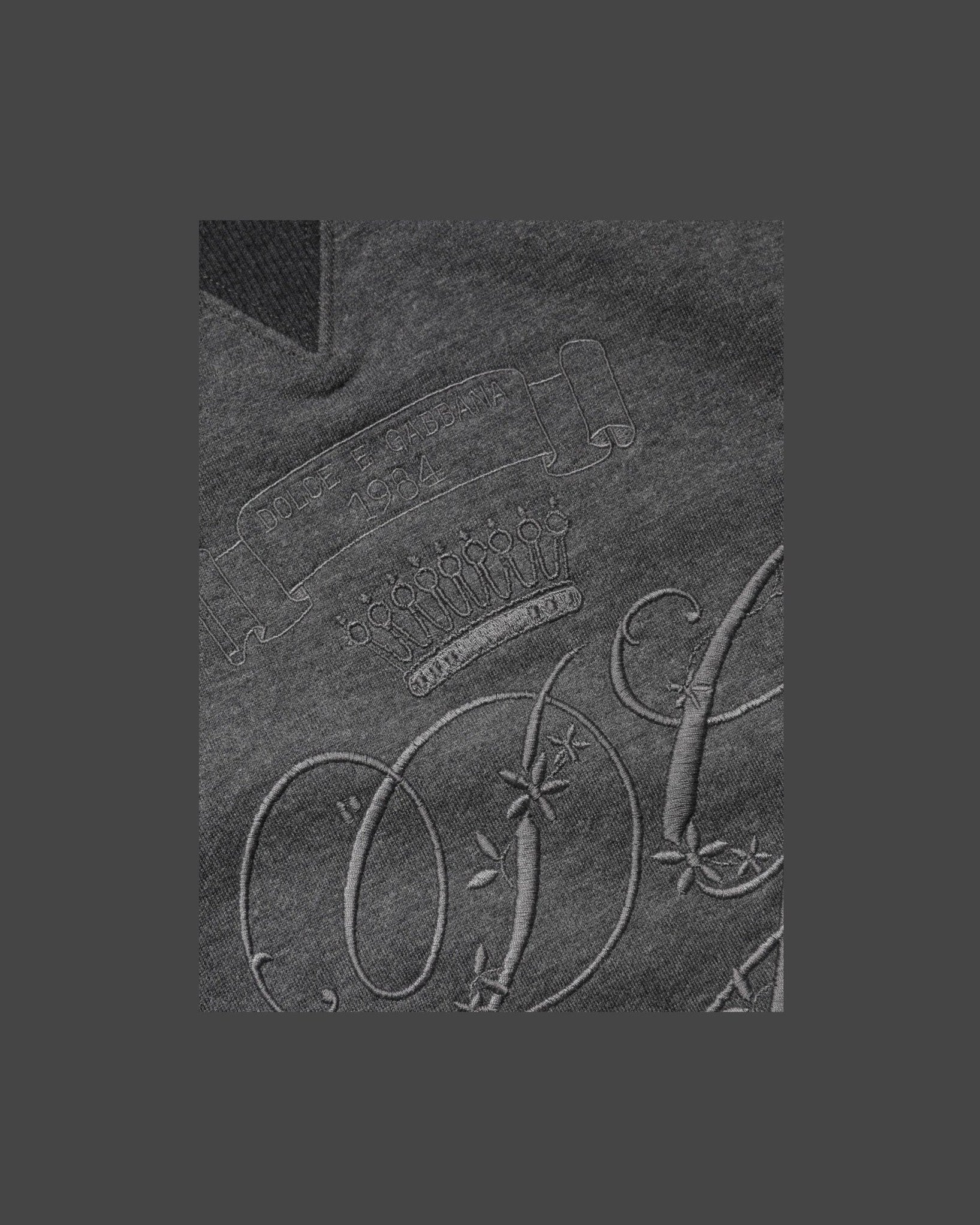 Dolce & Gabbana Gray Dg Logo Embroidered Pullover Sweater Glam Steals