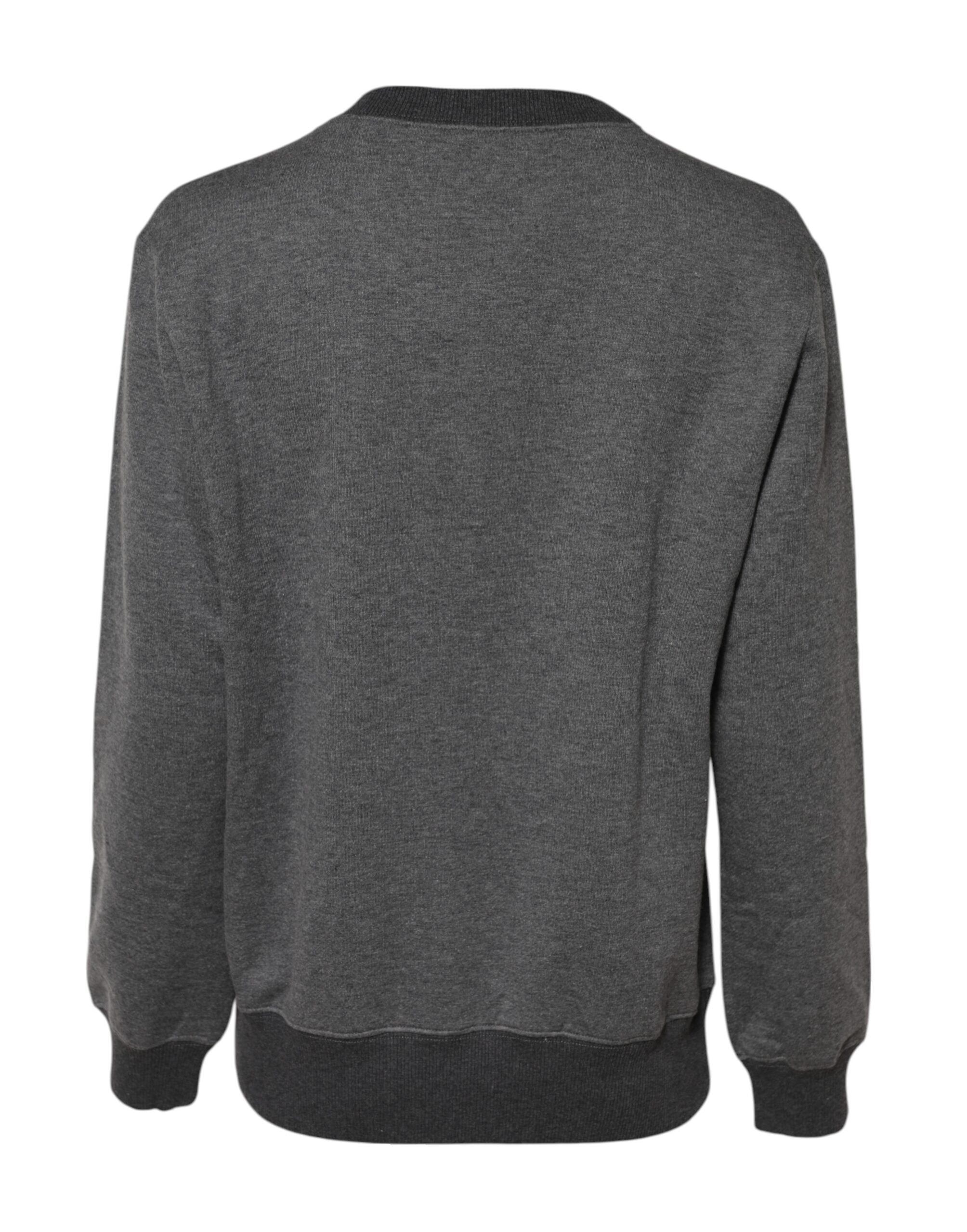 Dolce & Gabbana Gray Dg Logo Embroidered Pullover Sweater Glam Steals