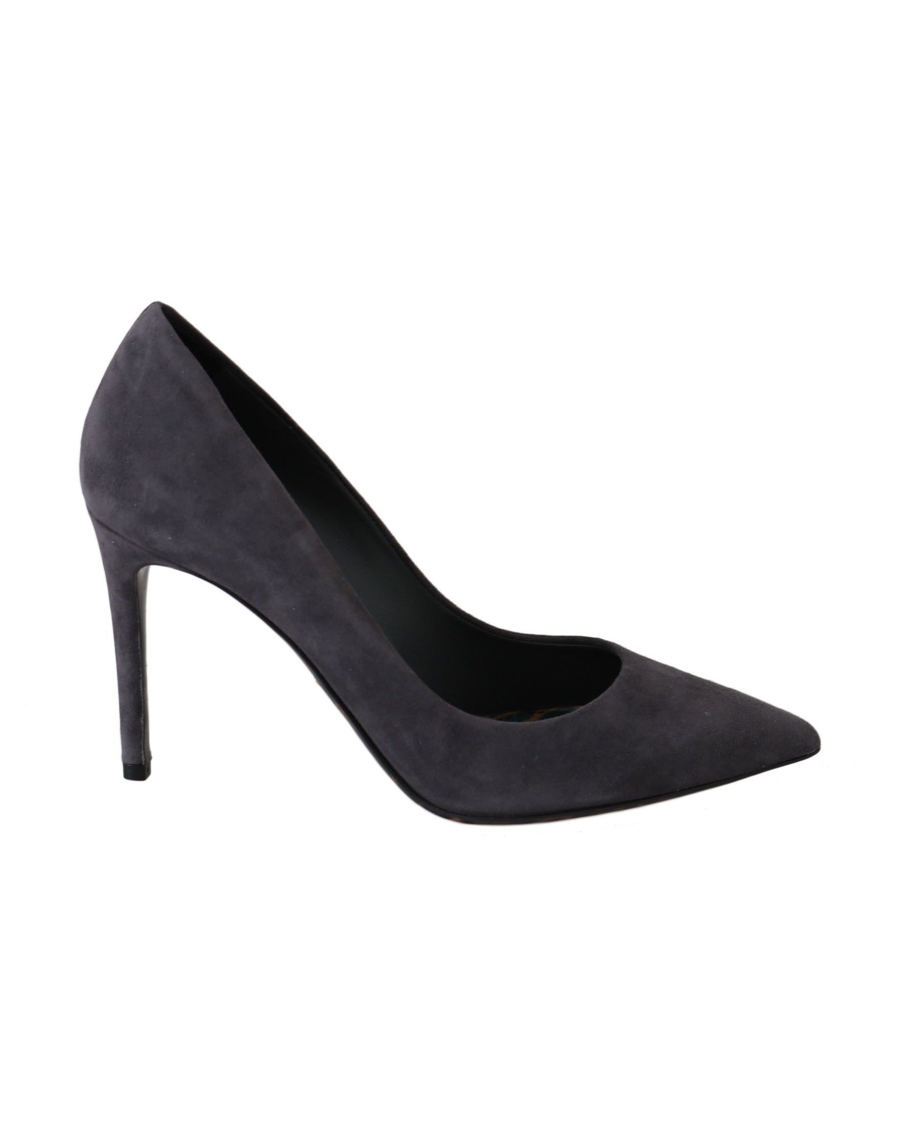 Dolce & Gabbana Gray Suede Leather Stiletto Shoes Heels Heels
