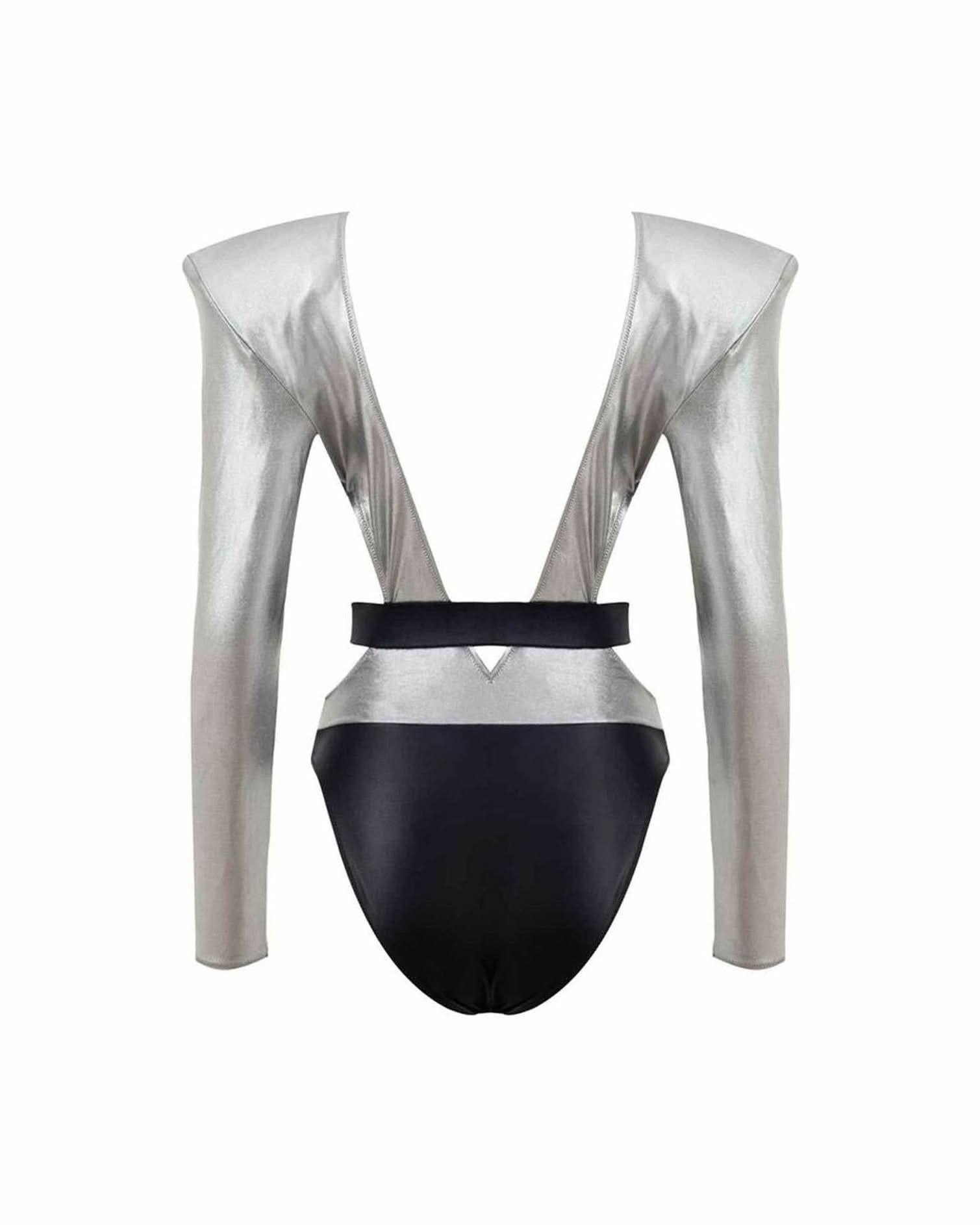 Dolce & Gabbana Gray Viscose One Piece Swimsuit One-Piece Swimsuits